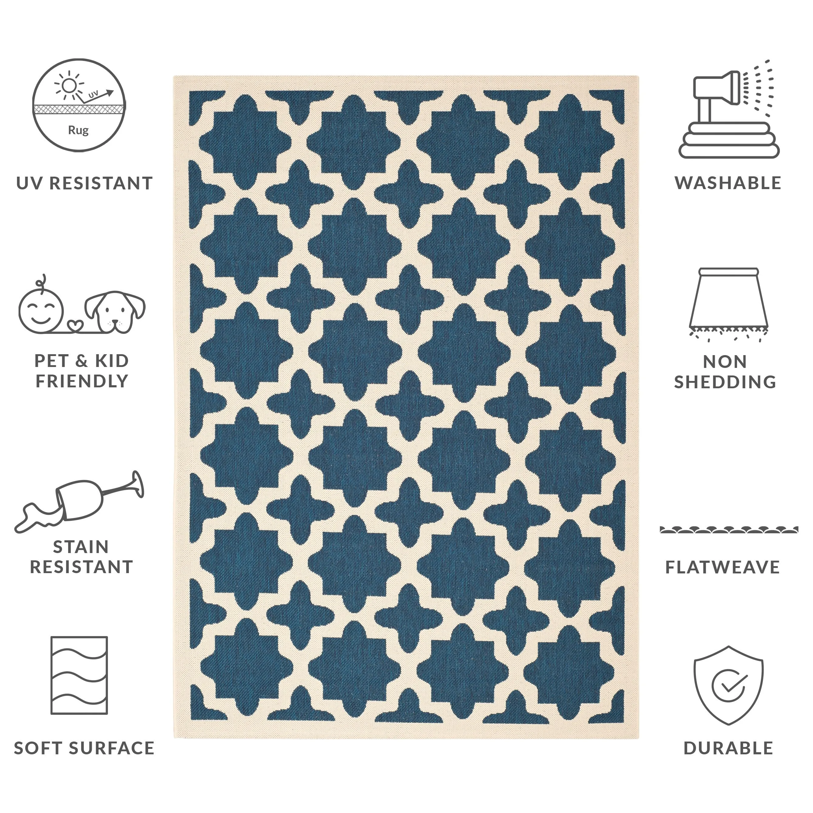 SAFAVIEH Courtyard Myrianne Indoor/ Outdoor Waterproof Patio Backyard Rug