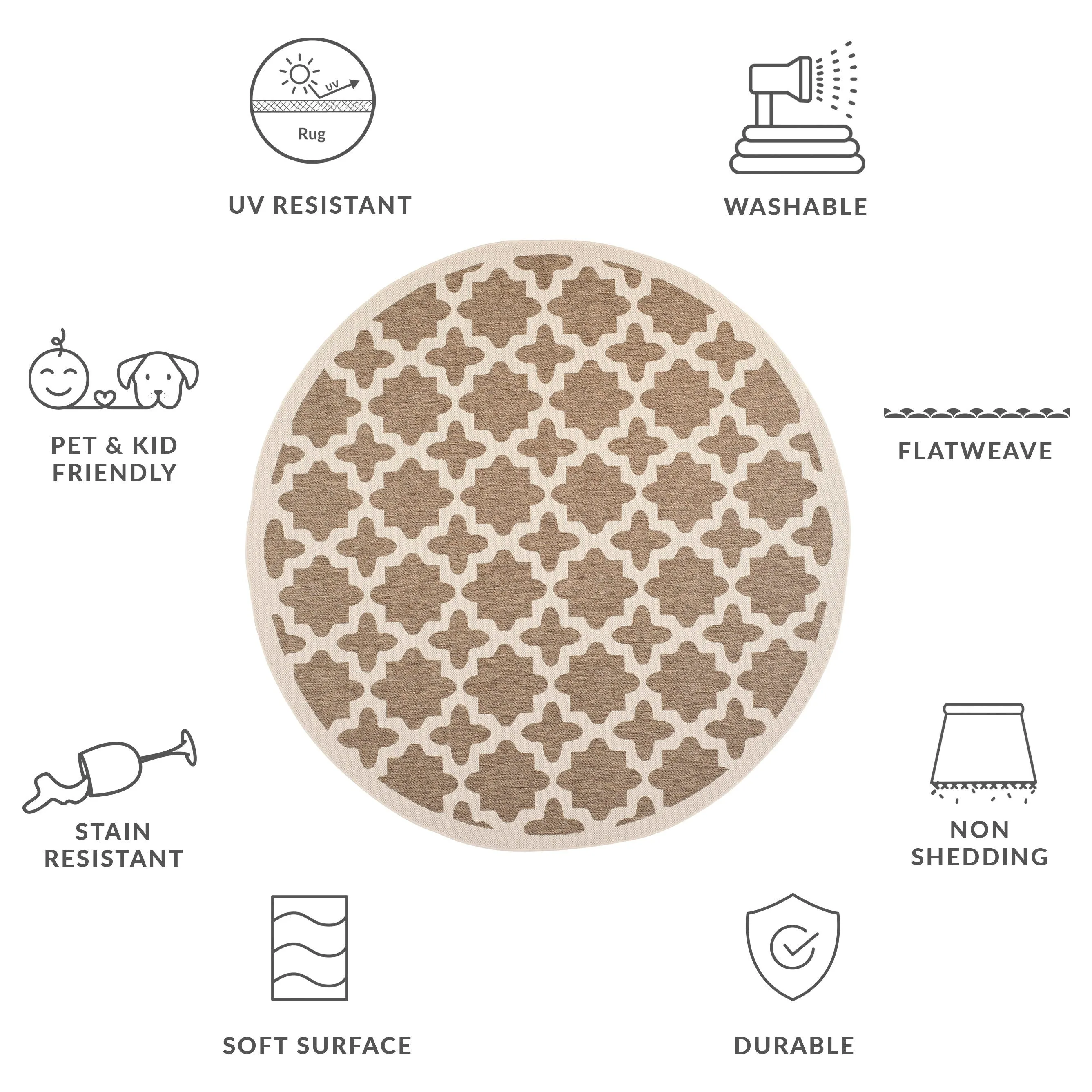SAFAVIEH Courtyard Myrianne Indoor/ Outdoor Waterproof Patio Backyard Rug