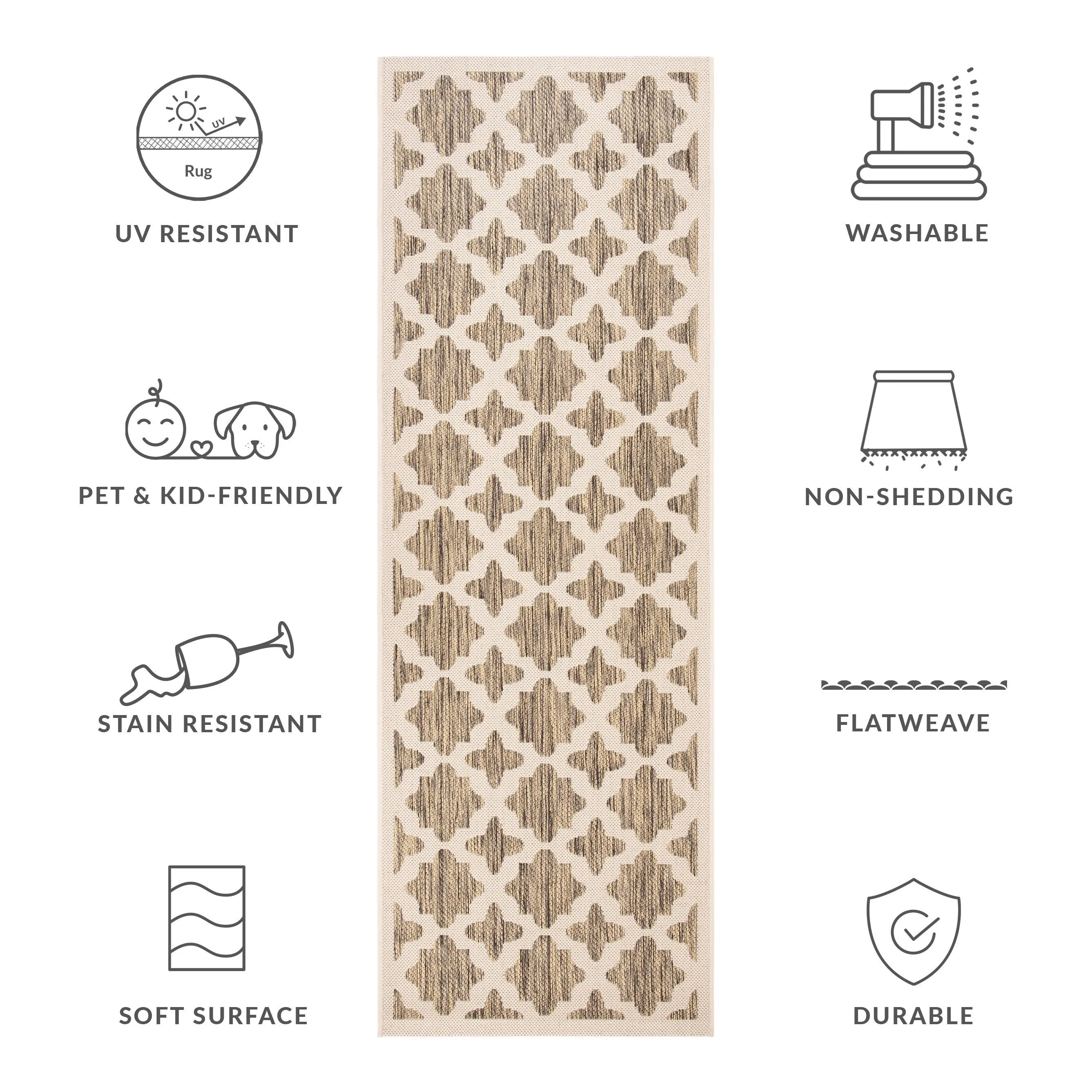 SAFAVIEH Courtyard Myrianne Indoor/ Outdoor Waterproof Patio Backyard Rug