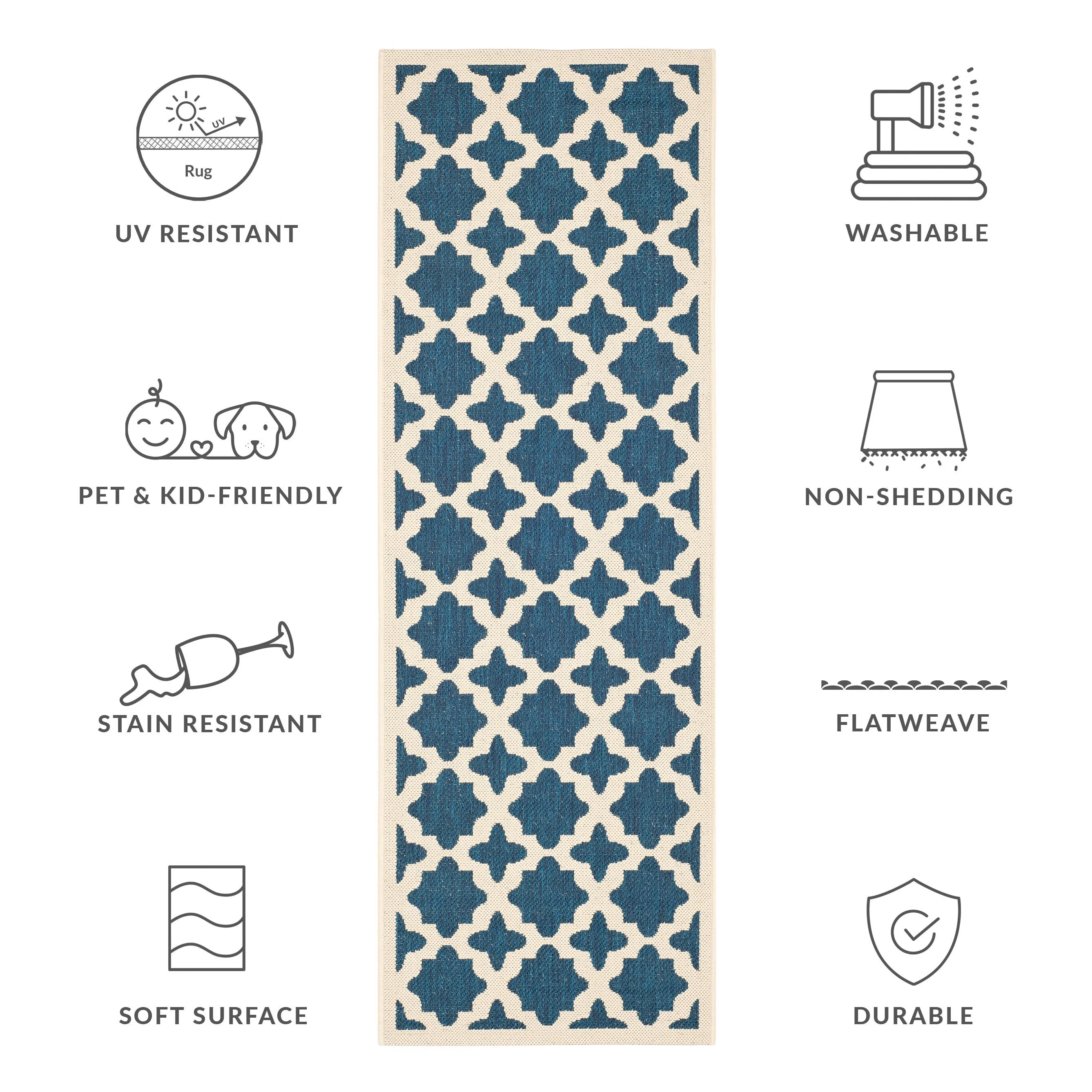SAFAVIEH Courtyard Myrianne Indoor/ Outdoor Waterproof Patio Backyard Rug