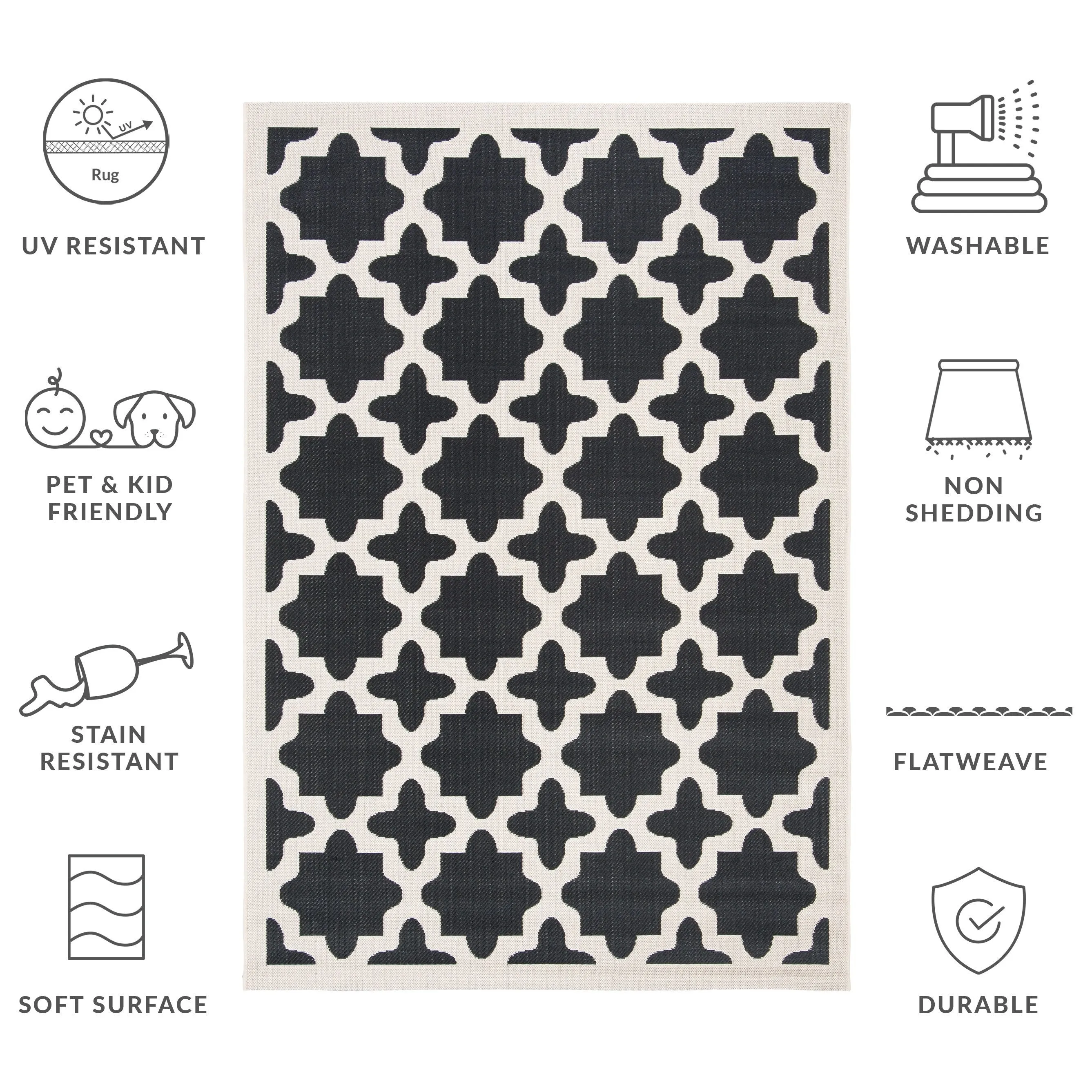 SAFAVIEH Courtyard Myrianne Indoor/ Outdoor Waterproof Patio Backyard Rug