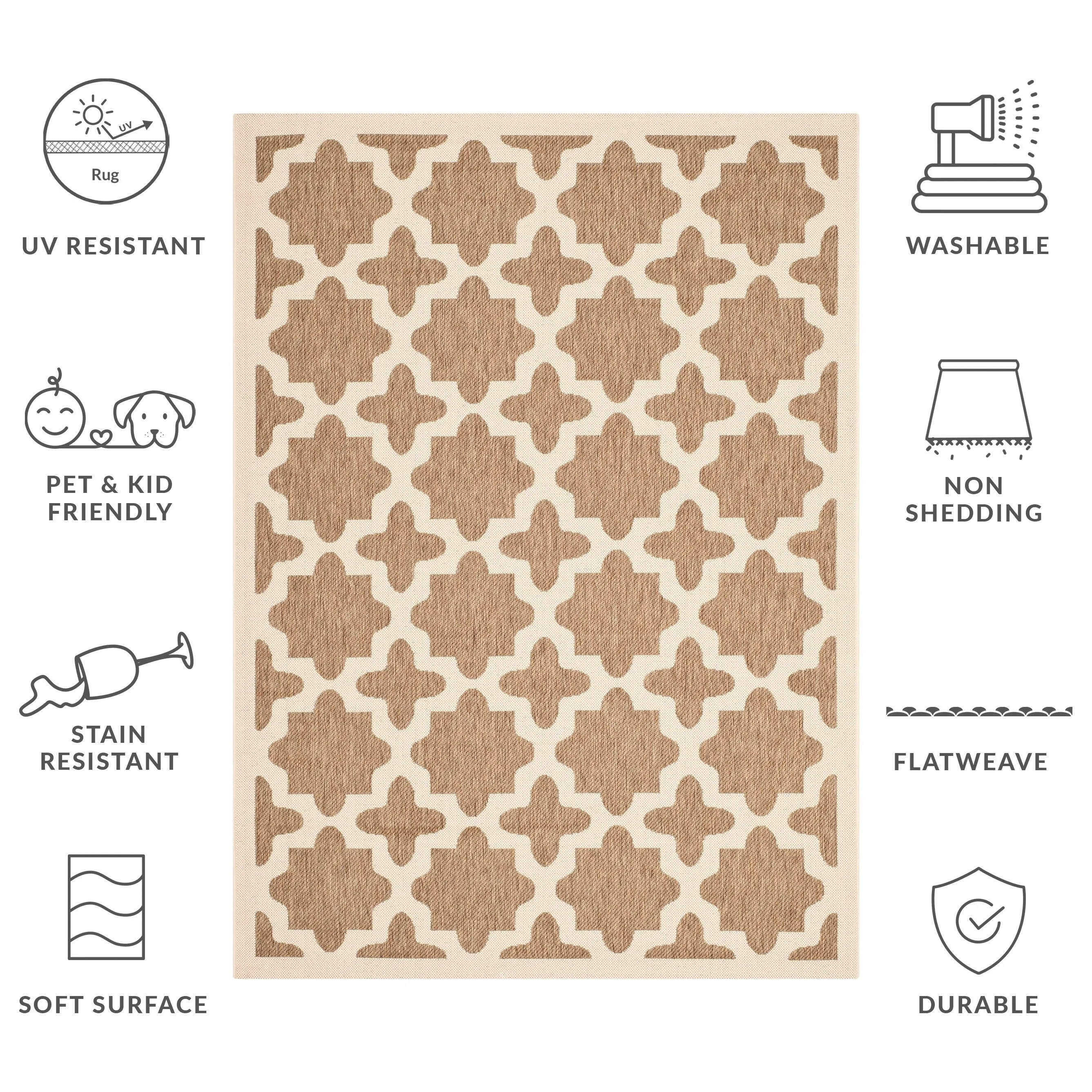 SAFAVIEH Courtyard Myrianne Indoor/ Outdoor Waterproof Patio Backyard Rug