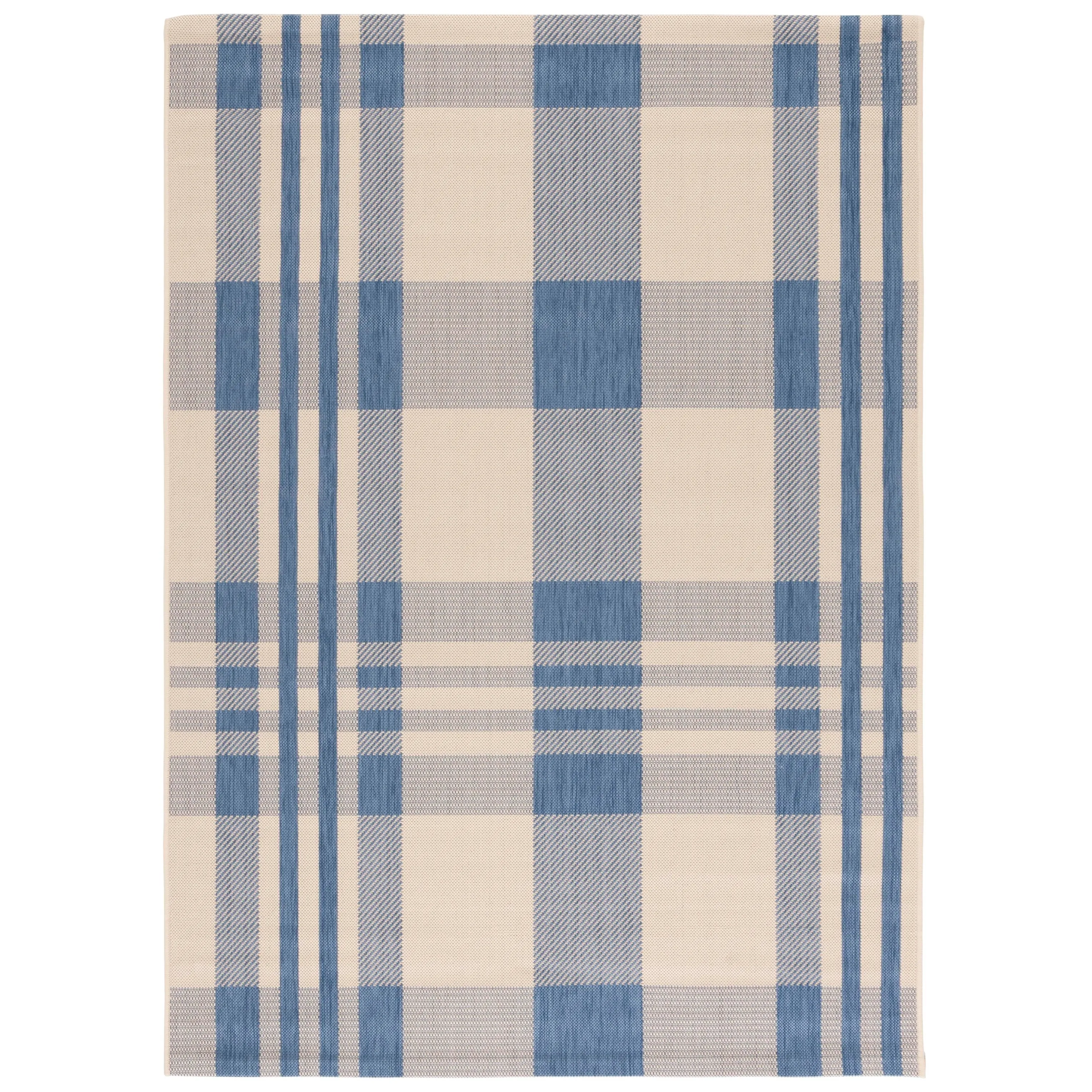 SAFAVIEH Courtyard Oriole Plaid Indoor/ Outdoor Waterproof Patio Backyard.
