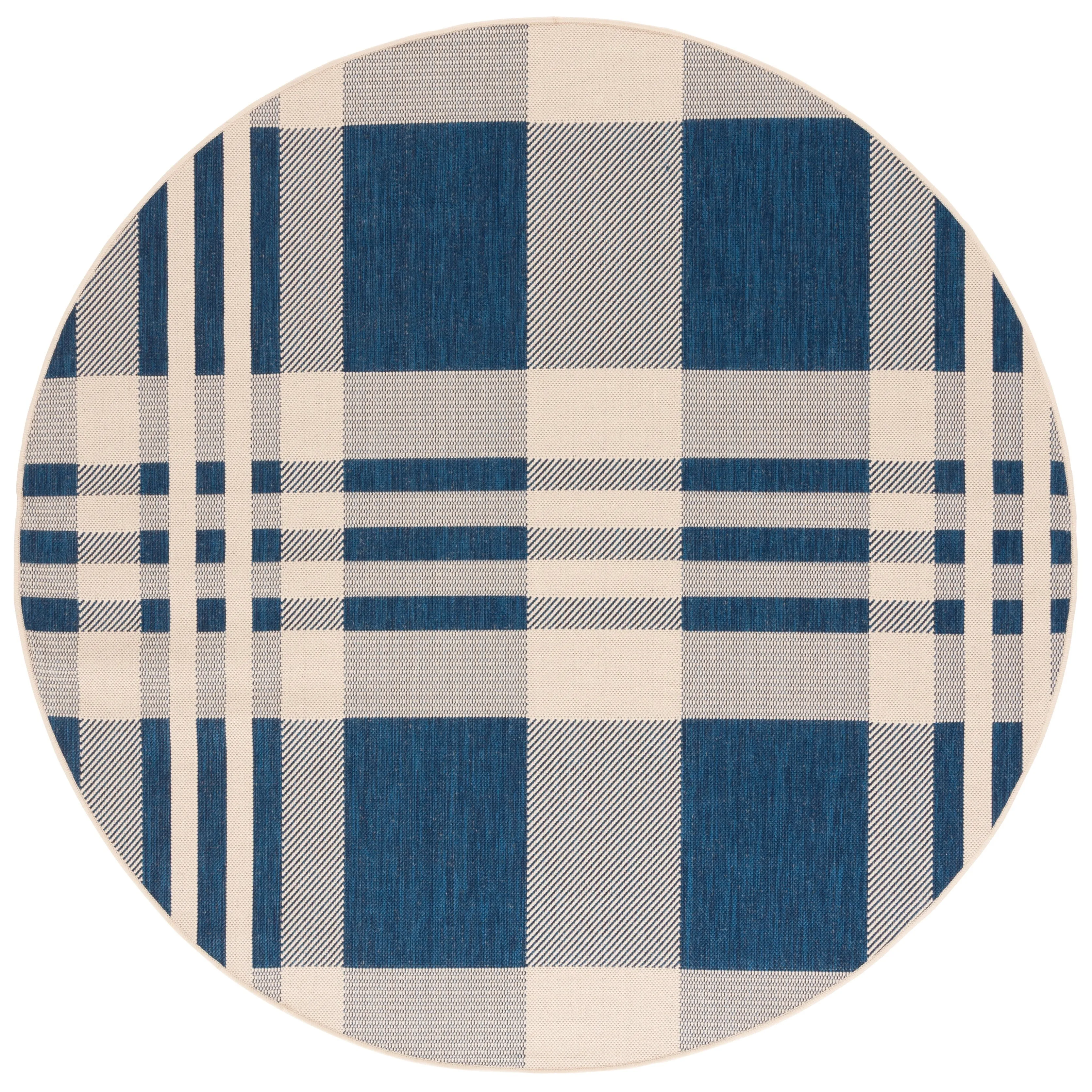 SAFAVIEH Courtyard Oriole Plaid Indoor/ Outdoor Waterproof Patio Backyard.