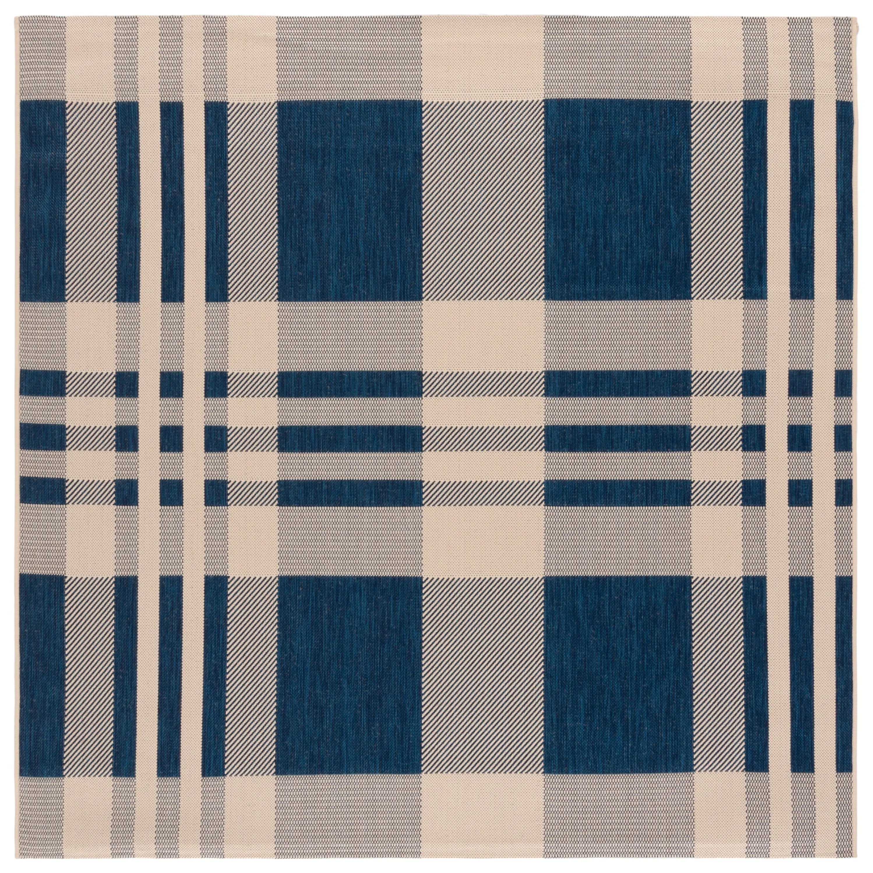 SAFAVIEH Courtyard Oriole Plaid Indoor/ Outdoor Waterproof Patio Backyard.
