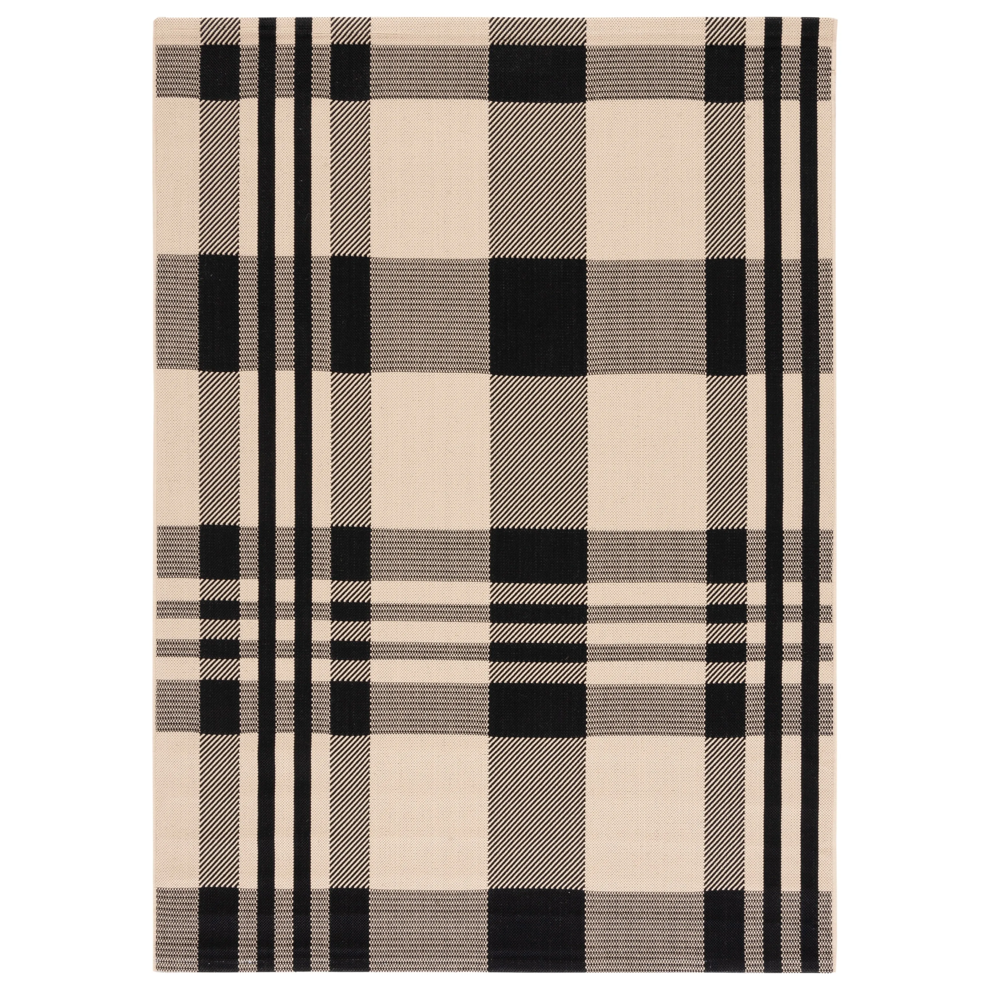 SAFAVIEH Courtyard Oriole Plaid Indoor/ Outdoor Waterproof Patio Backyard.