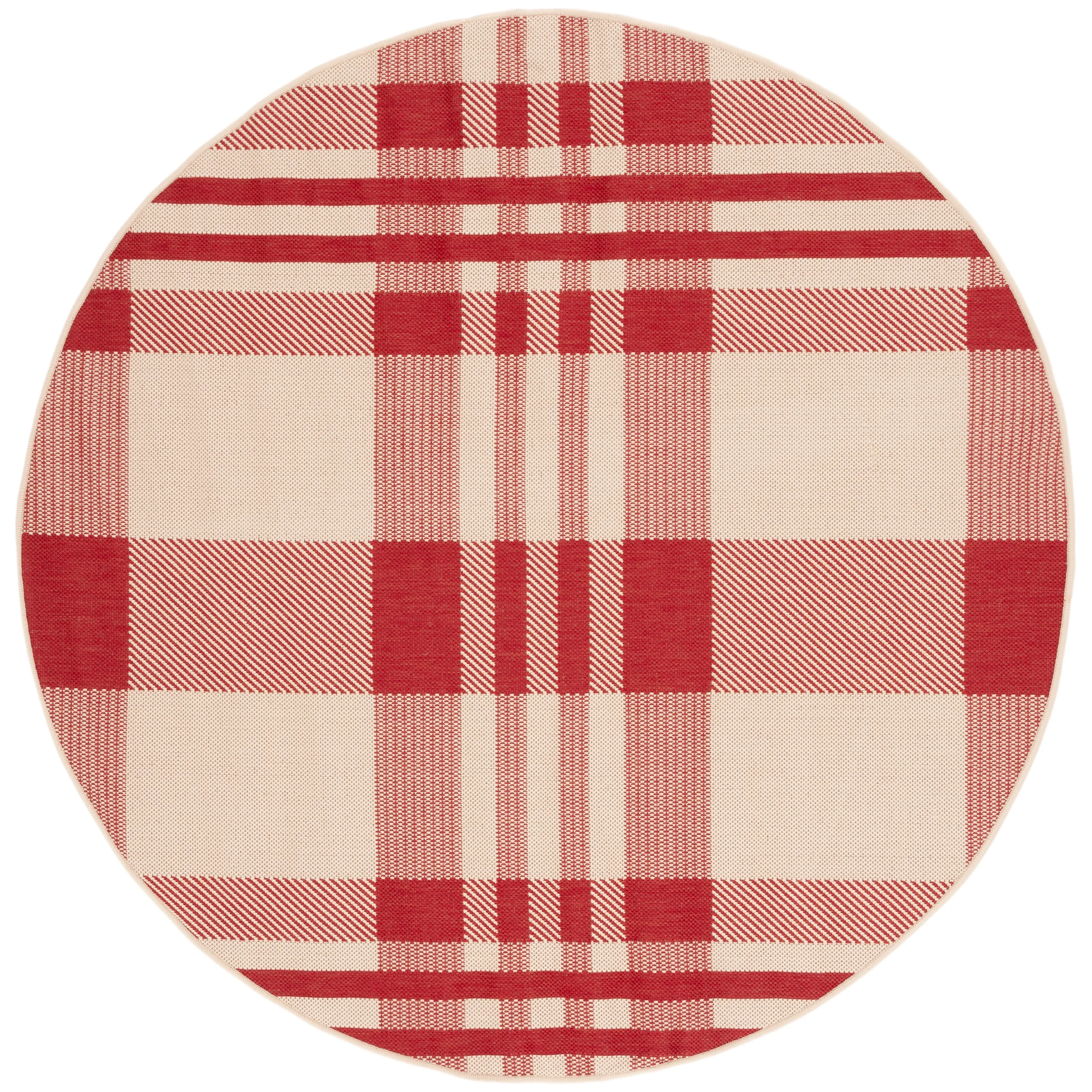 SAFAVIEH Courtyard Oriole Plaid Indoor/ Outdoor Waterproof Patio Backyard.
