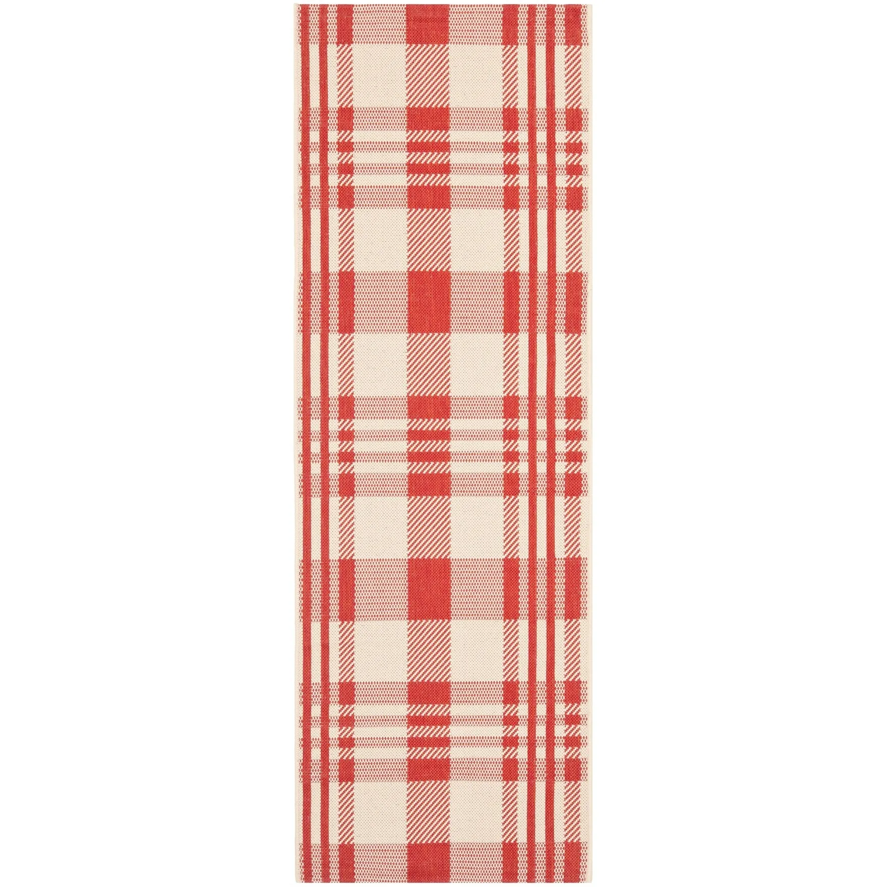 SAFAVIEH Courtyard Oriole Plaid Indoor/ Outdoor Waterproof Patio Backyard.