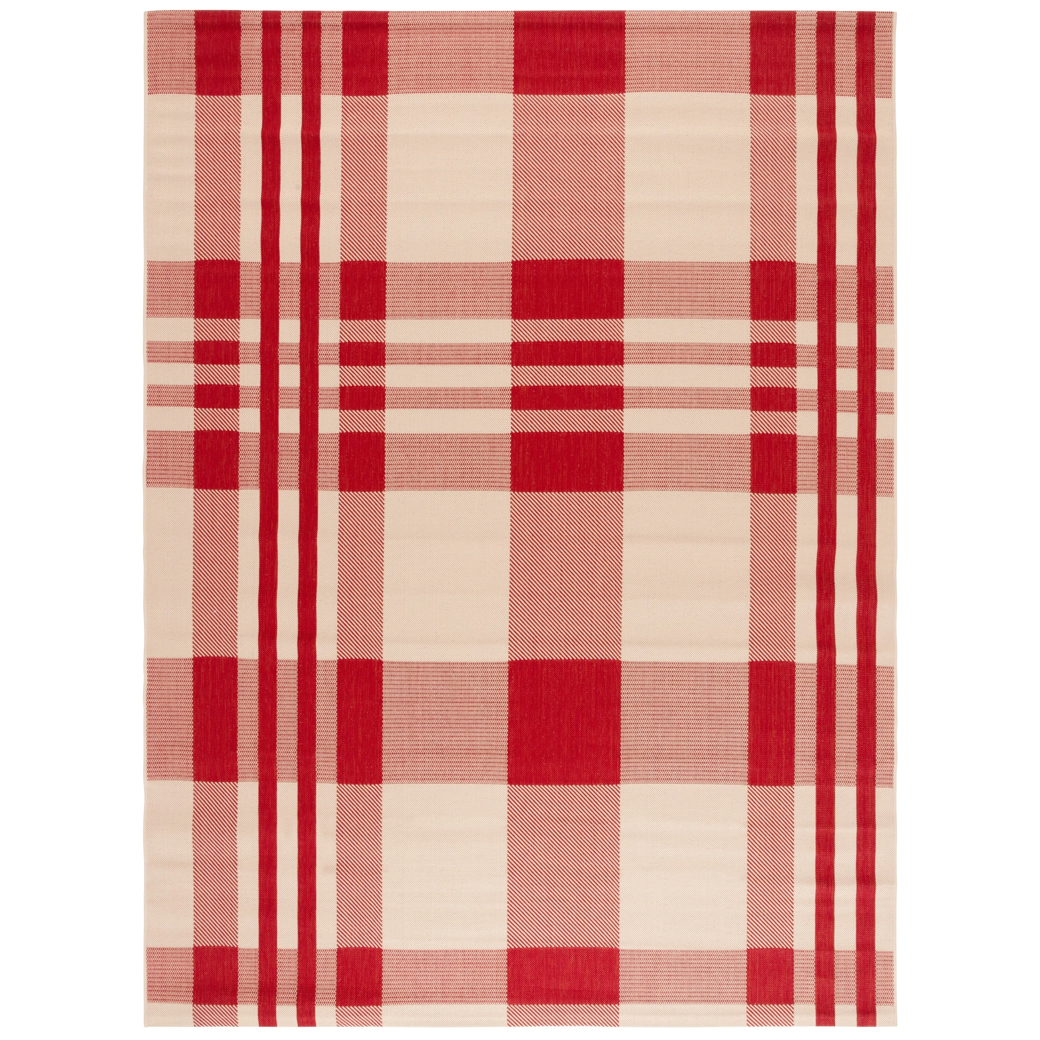 SAFAVIEH Courtyard Oriole Plaid Indoor/ Outdoor Waterproof Patio Backyard.