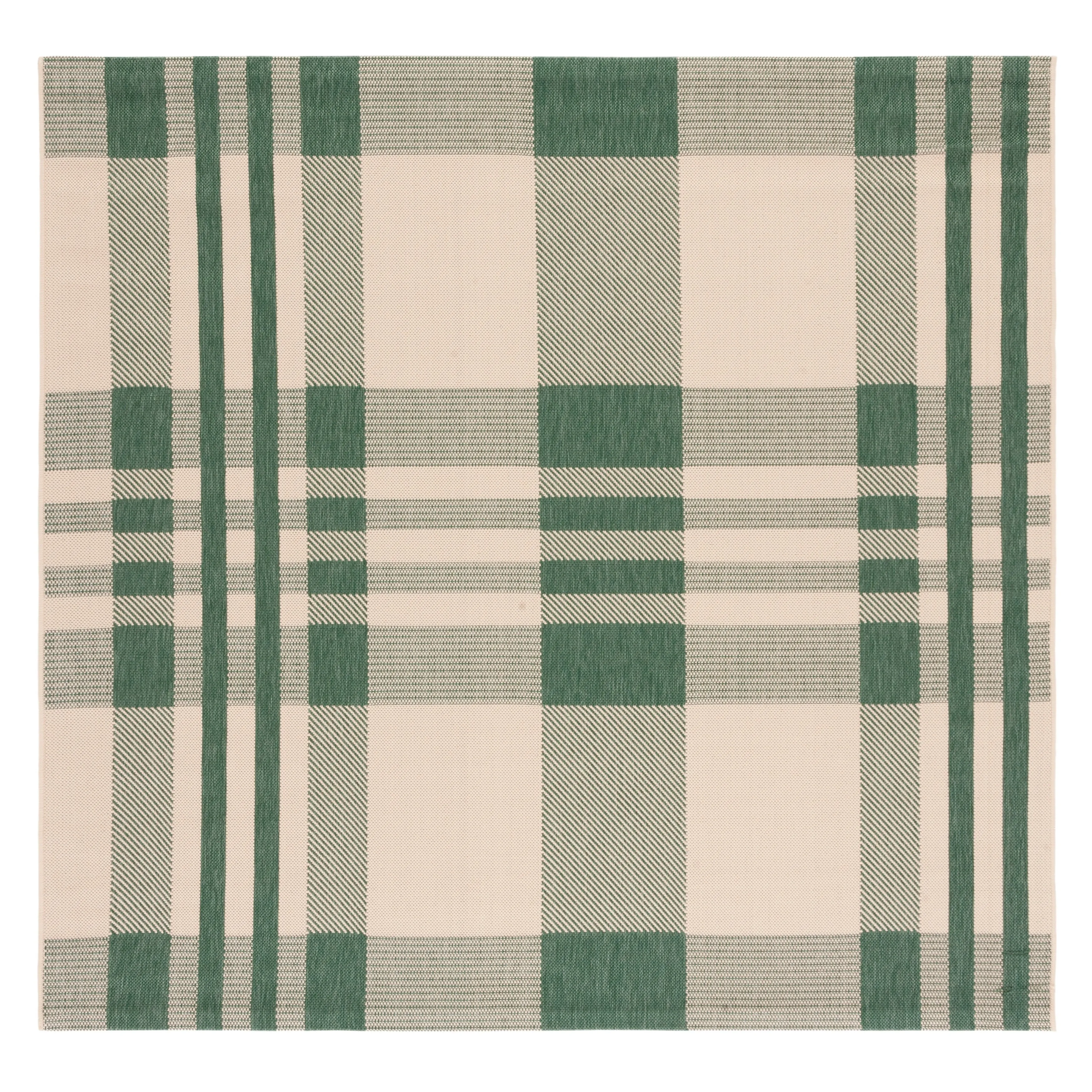 SAFAVIEH Courtyard Oriole Plaid Indoor/ Outdoor Waterproof Patio Backyard.