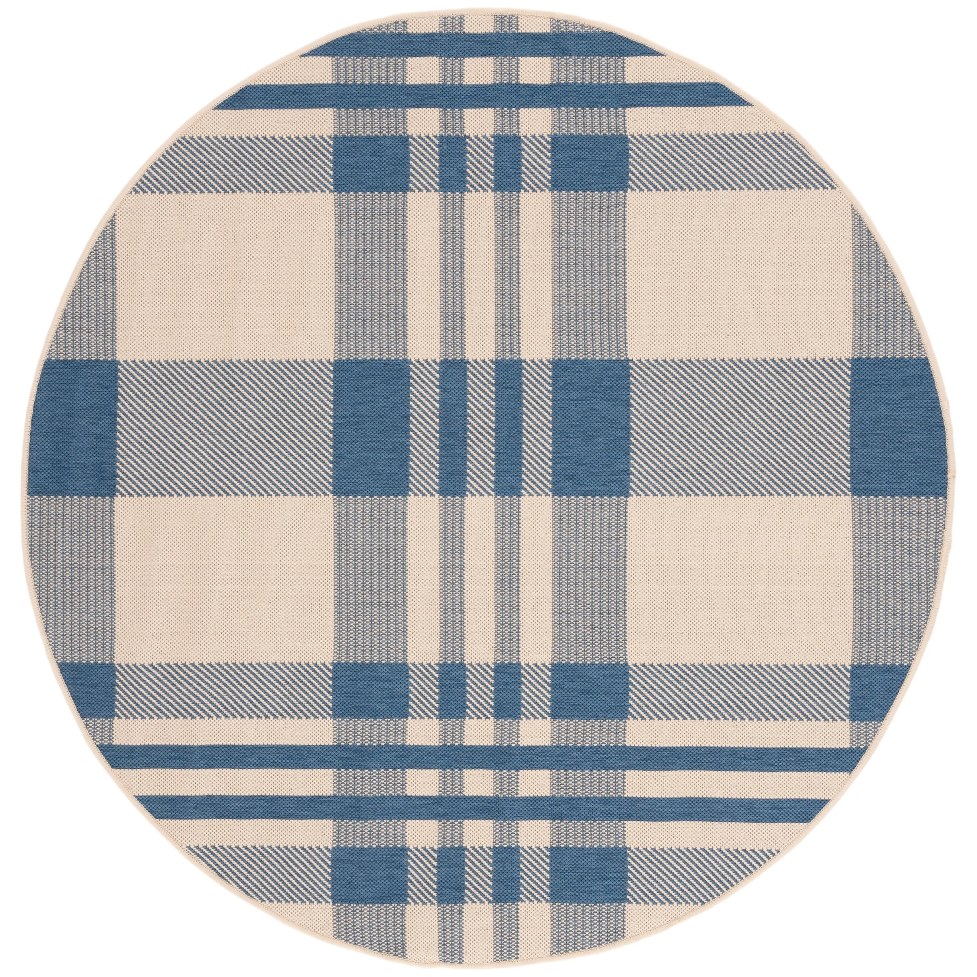 SAFAVIEH Courtyard Oriole Plaid Indoor/ Outdoor Waterproof Patio Backyard.