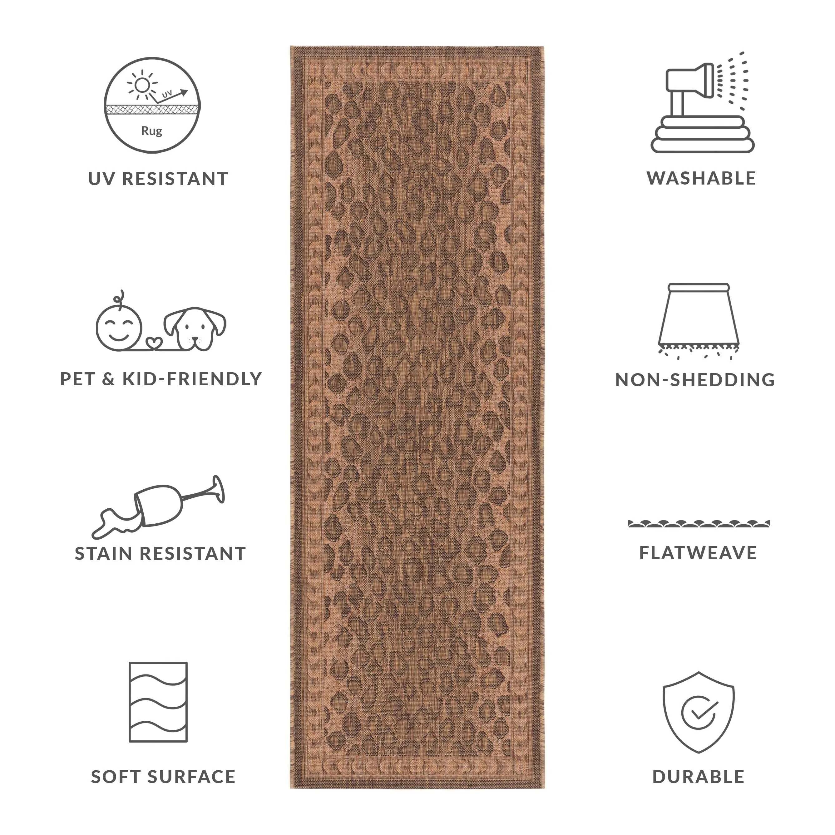 SAFAVIEH Courtyard Sanyi Indoor/ Outdoor Waterproof Patio Backyard Rug