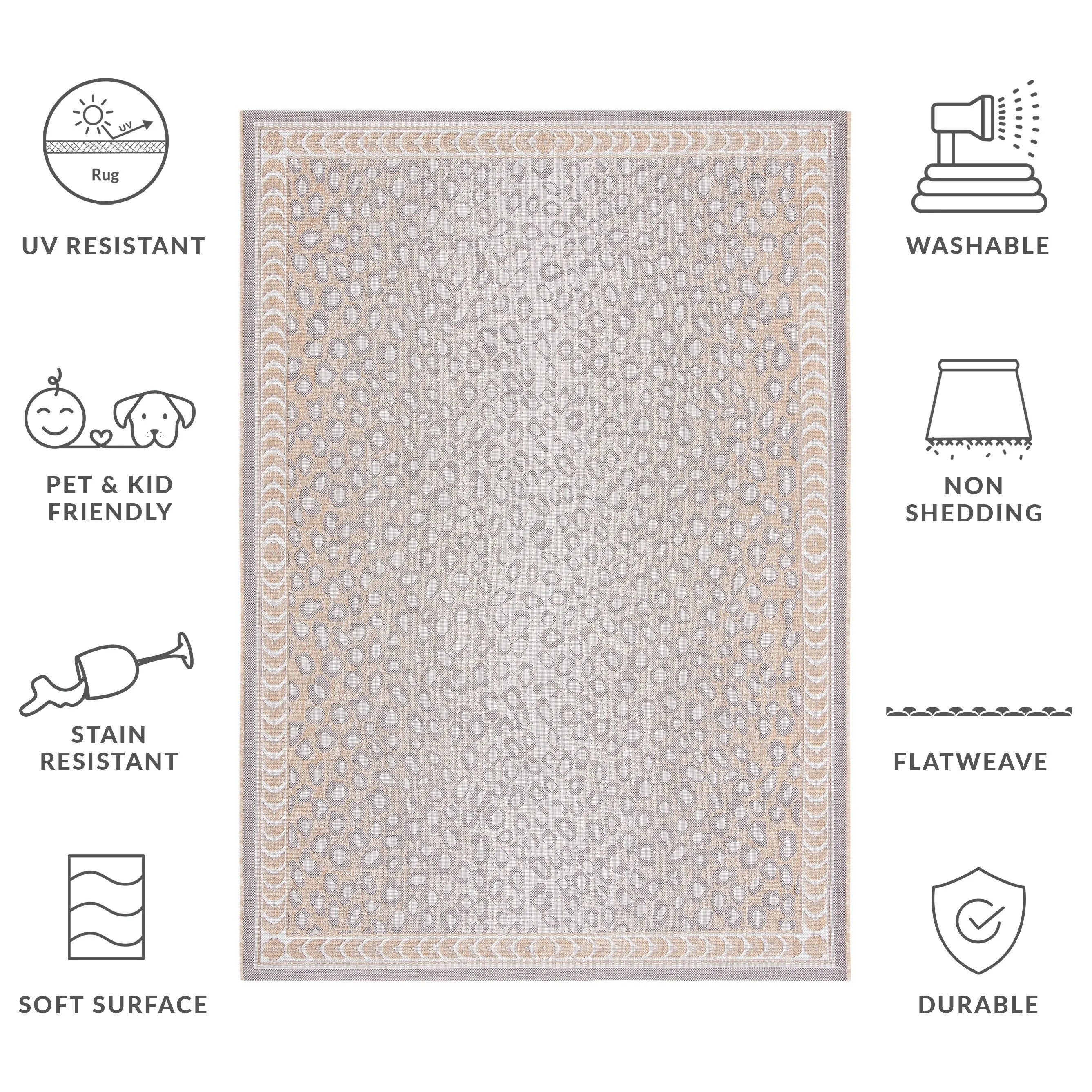 SAFAVIEH Courtyard Sanyi Indoor/ Outdoor Waterproof Patio Backyard Rug