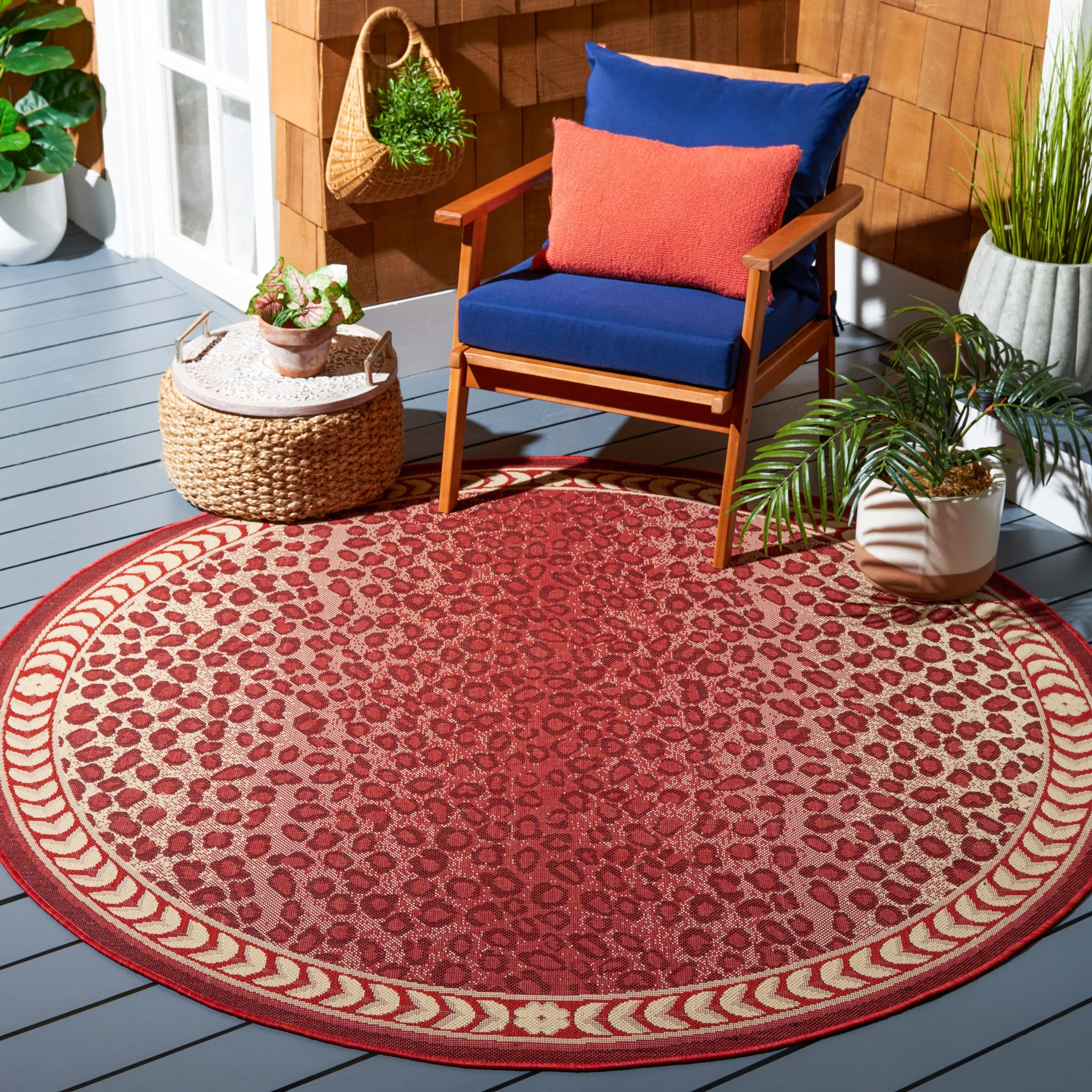 SAFAVIEH Courtyard Sanyi Indoor/ Outdoor Waterproof Patio Backyard Rug