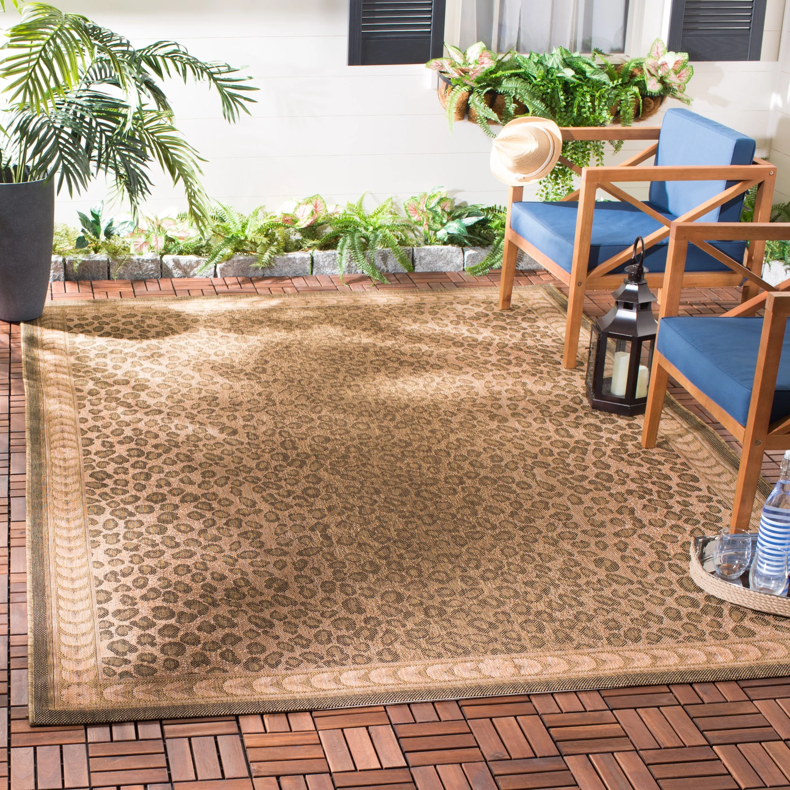 SAFAVIEH Courtyard Sanyi Indoor/ Outdoor Waterproof Patio Backyard Rug