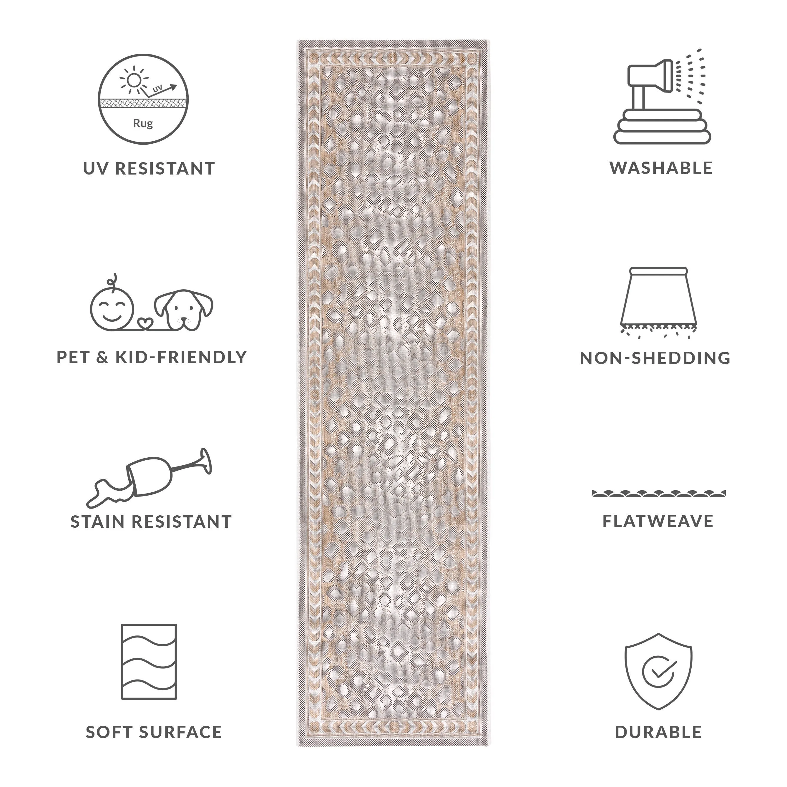 SAFAVIEH Courtyard Sanyi Indoor/ Outdoor Waterproof Patio Backyard Rug
