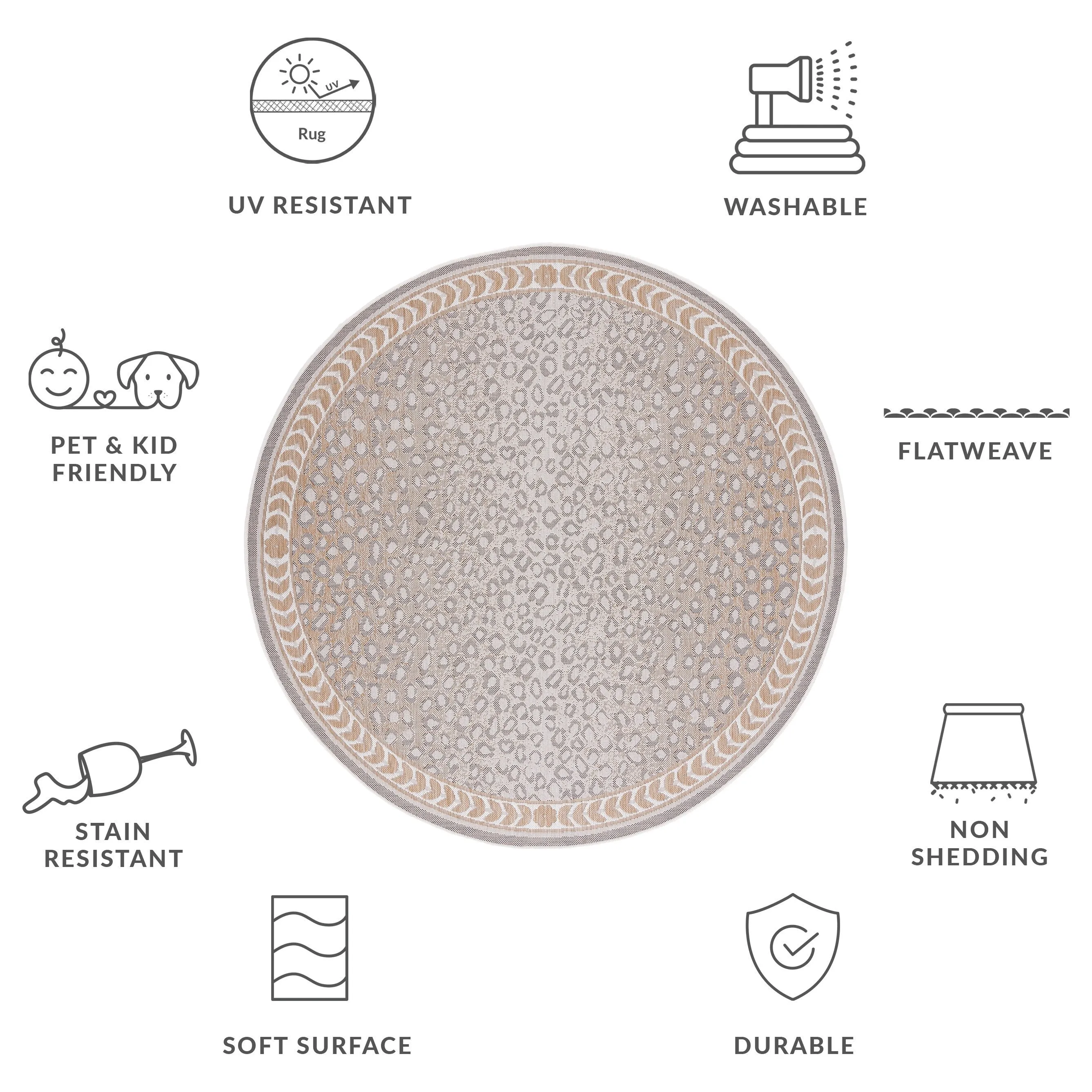 SAFAVIEH Courtyard Sanyi Indoor/ Outdoor Waterproof Patio Backyard Rug