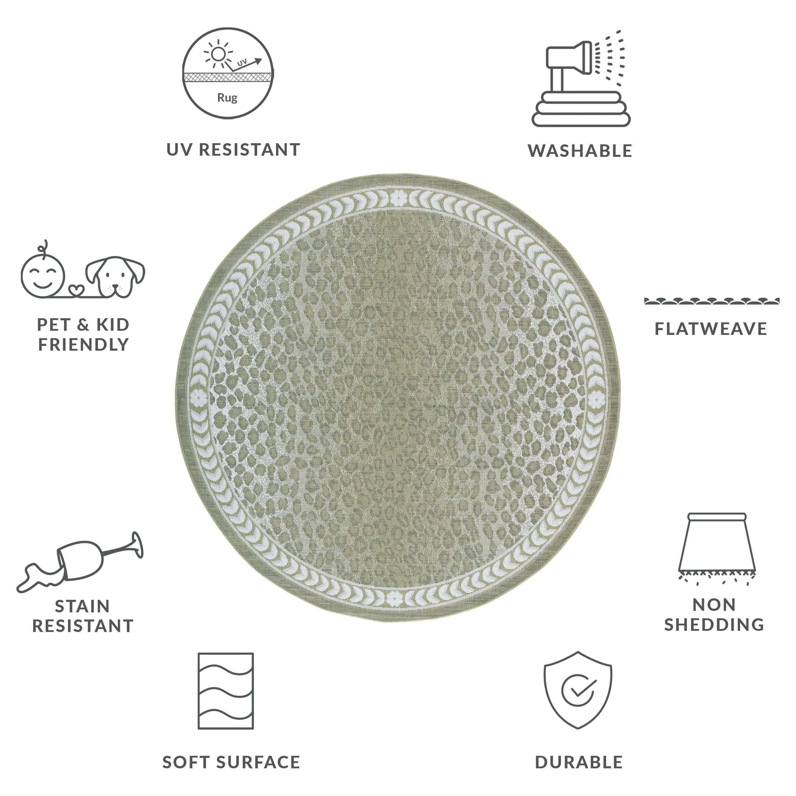 SAFAVIEH Courtyard Sanyi Indoor/ Outdoor Waterproof Patio Backyard Rug