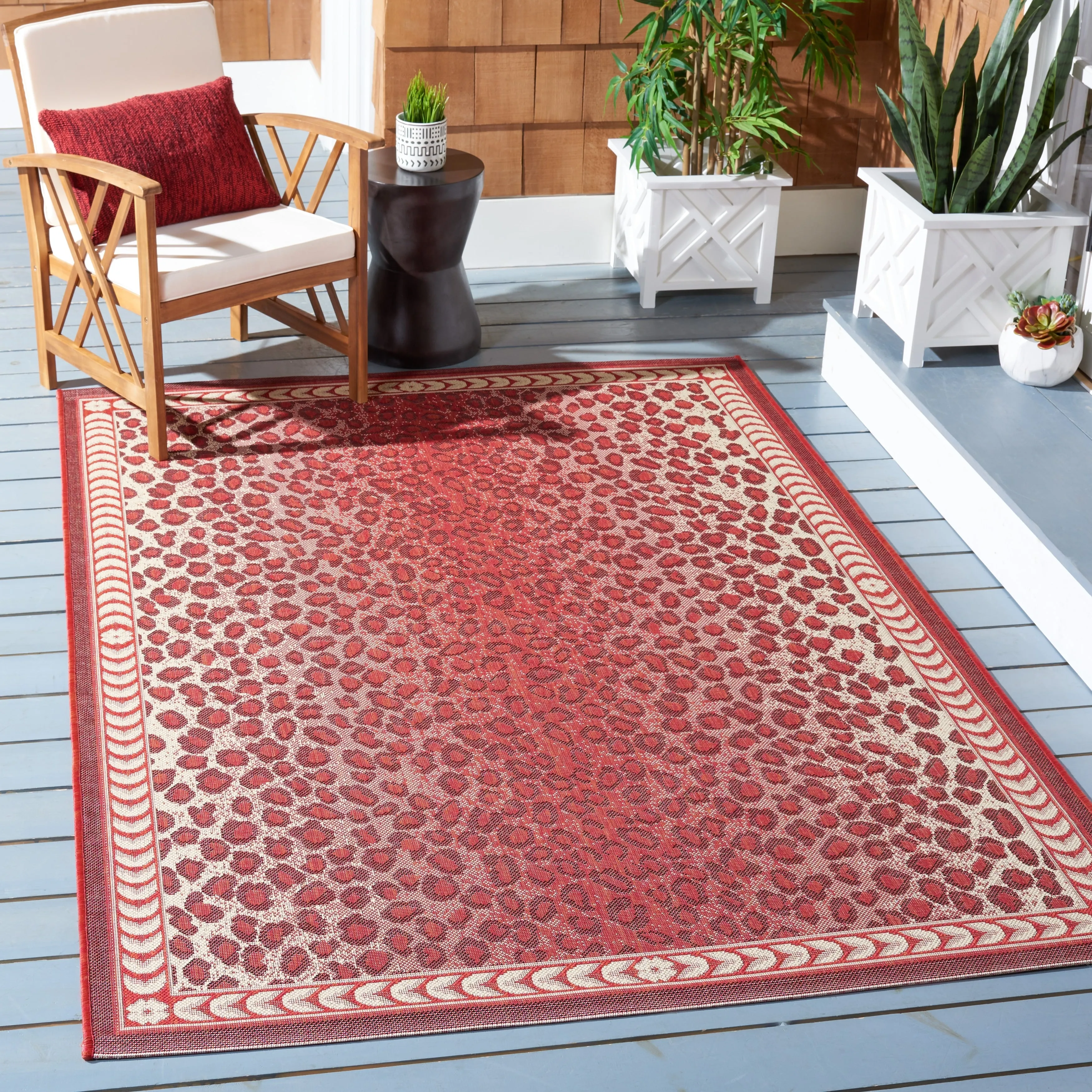 SAFAVIEH Courtyard Sanyi Indoor/ Outdoor Waterproof Patio Backyard Rug