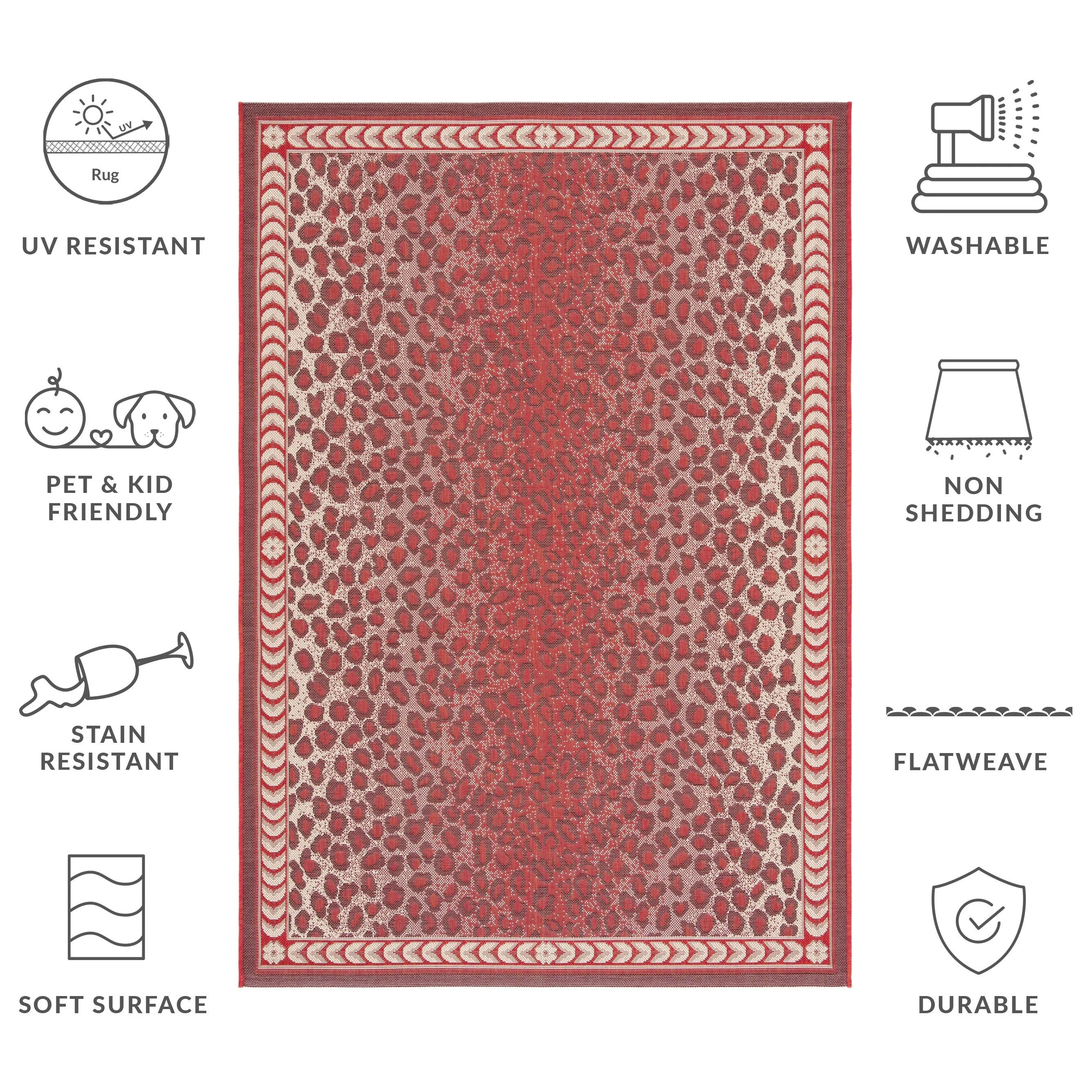 SAFAVIEH Courtyard Sanyi Indoor/ Outdoor Waterproof Patio Backyard Rug