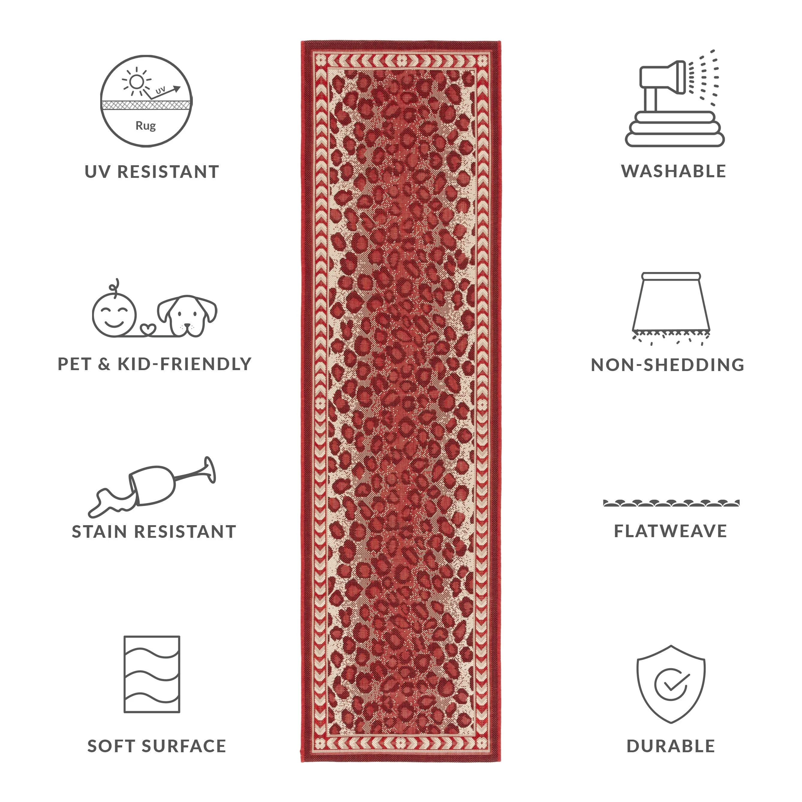 SAFAVIEH Courtyard Sanyi Indoor/ Outdoor Waterproof Patio Backyard Rug