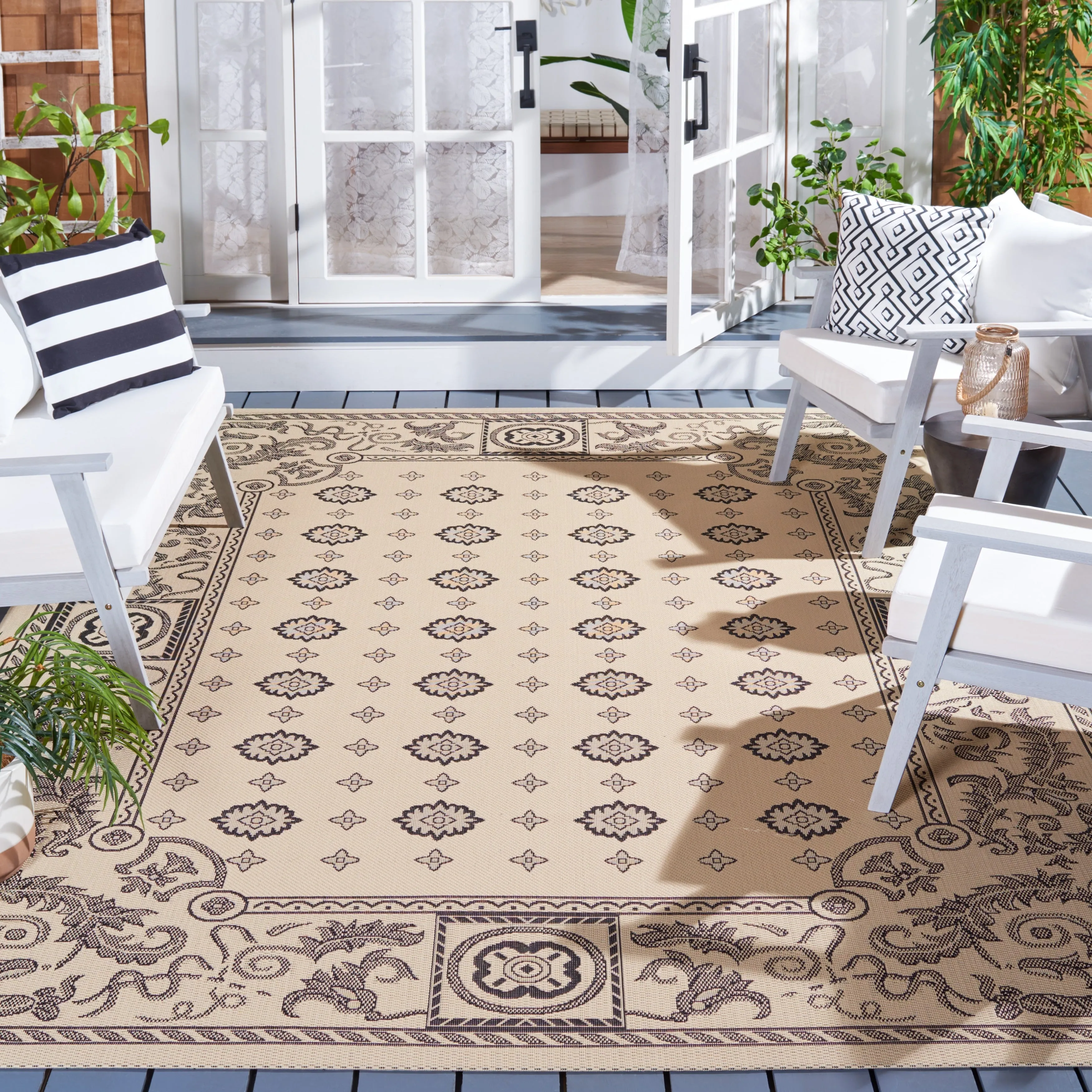 SAFAVIEH Courtyard Steve Indoor/ Outdoor Waterproof Patio Backyard Rug