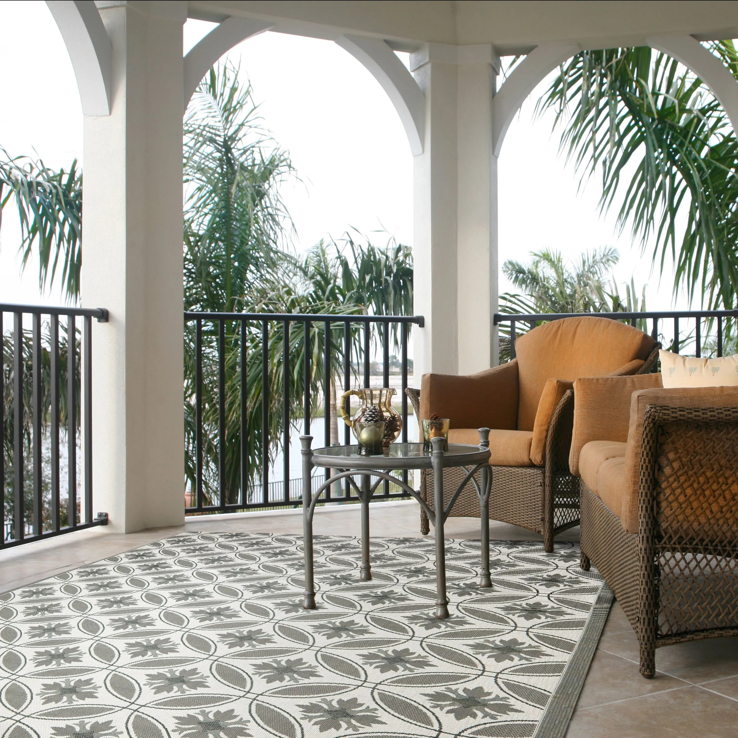 SAFAVIEH Courtyard Walfriede Indoor/ Outdoor Waterproof Rug