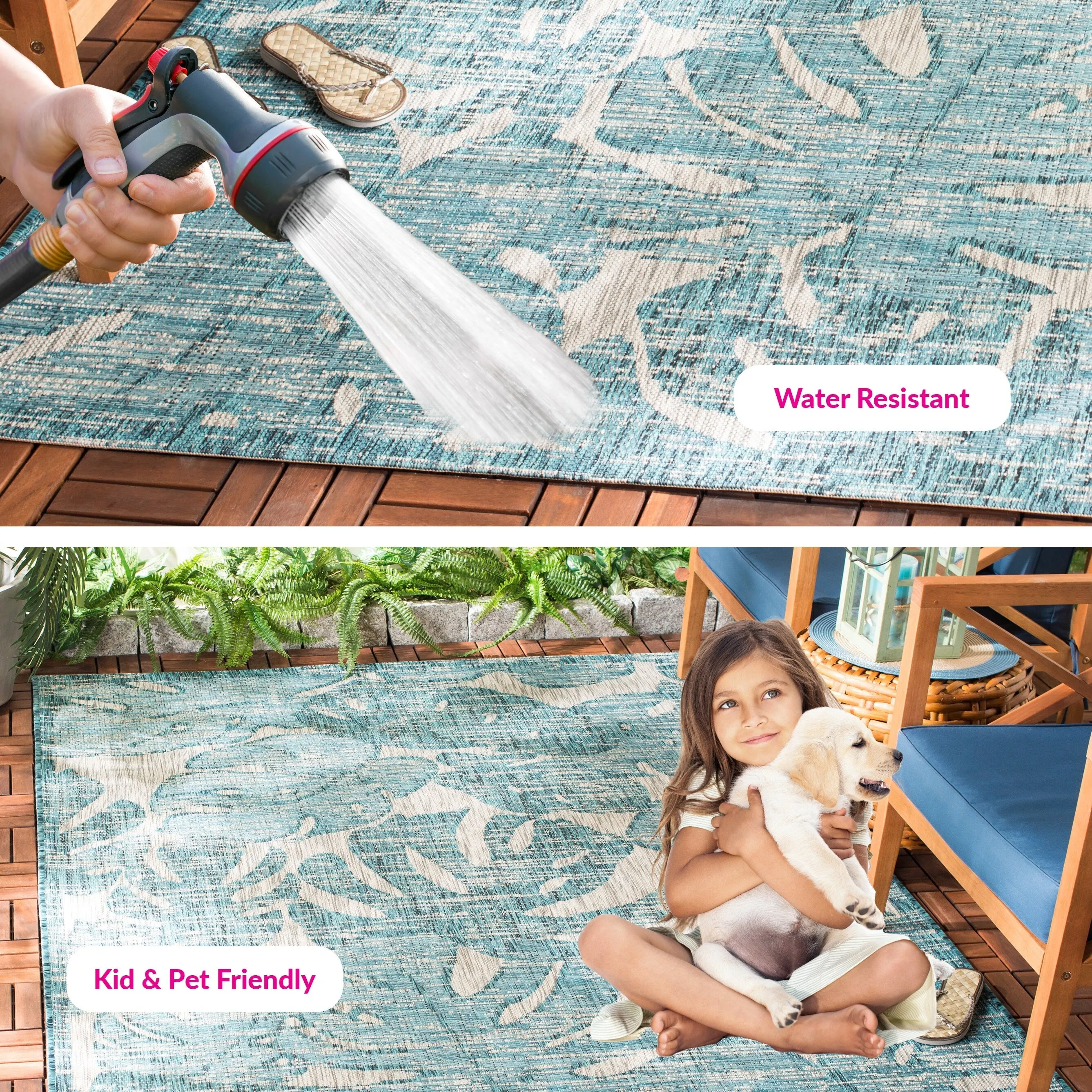 SAFAVIEH Courtyard Zuleyha Indoor/ Outdoor Waterproof Patio Backyard Rug