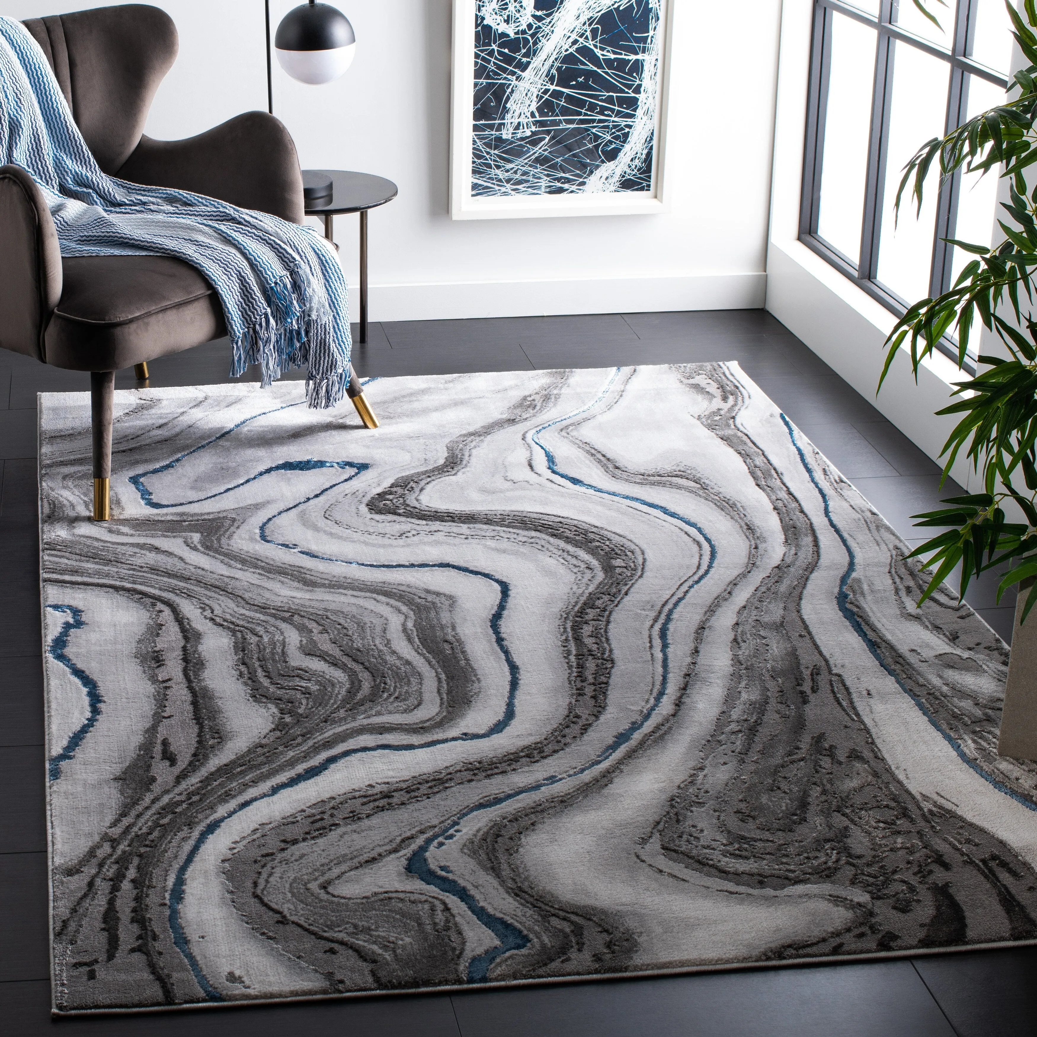 SAFAVIEH Craft Elvyra Modern Abstract Marble Pattern Rug