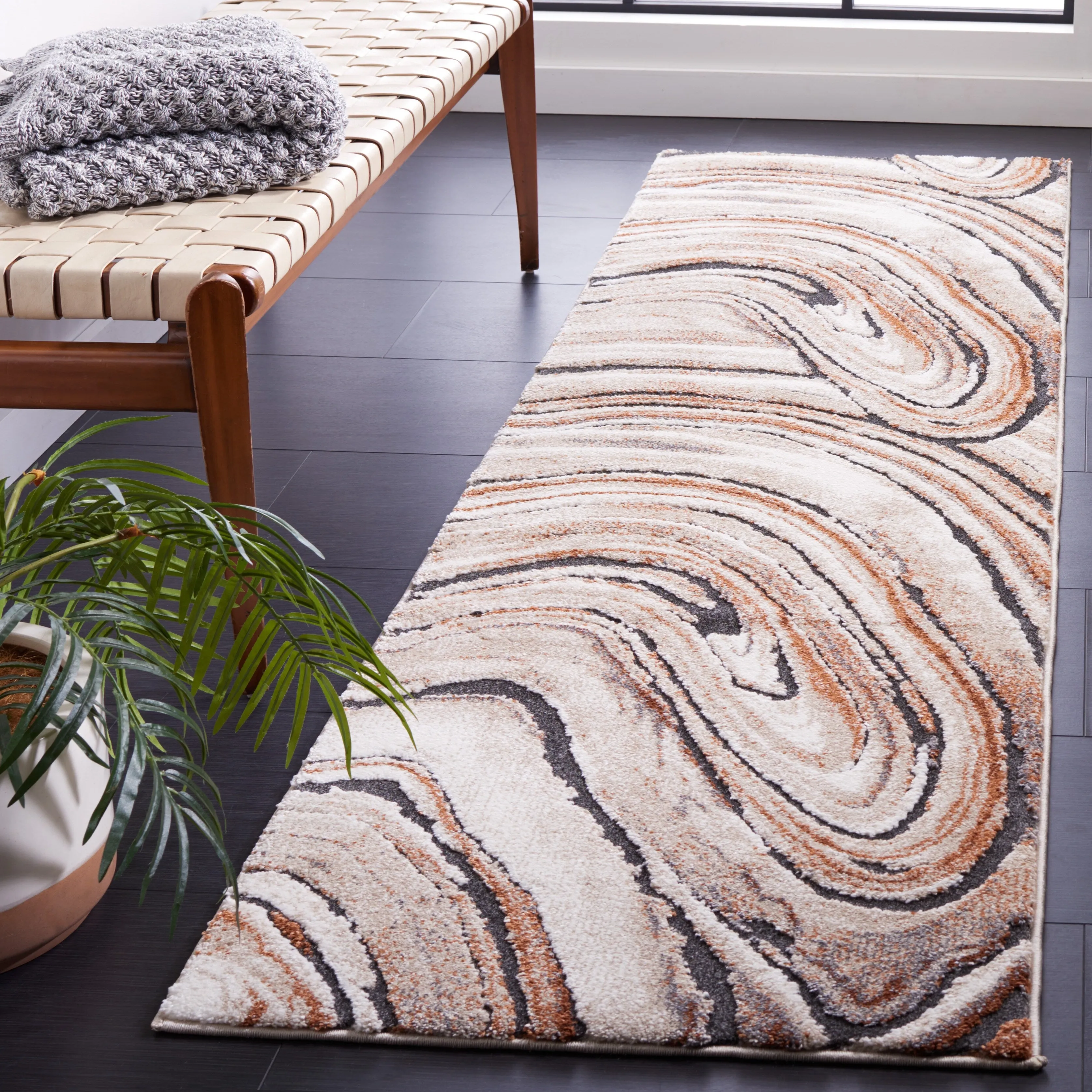 SAFAVIEH Cyrus Shag Tanwen Modern Abstract Rug