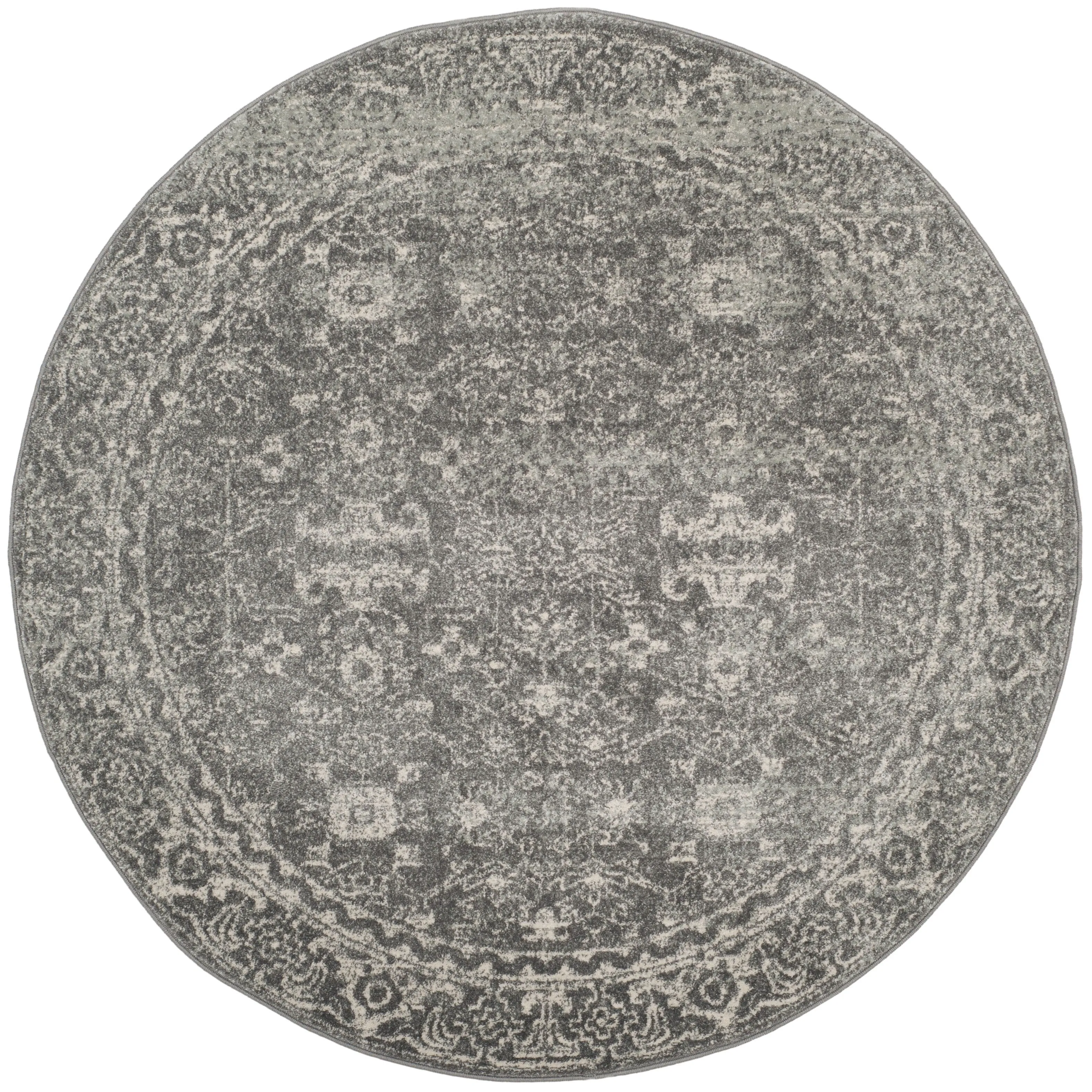 SAFAVIEH Evoke Adele Vintage Oriental Distressed Rug - Grey/Ivory - 5'3 Round