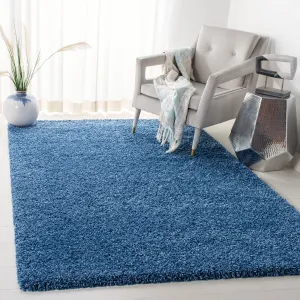 SAFAVIEH Evolution Shag Gwenaele Solid 1.8-inch Thick Rug - Blue - 5' 3 x 7' 6