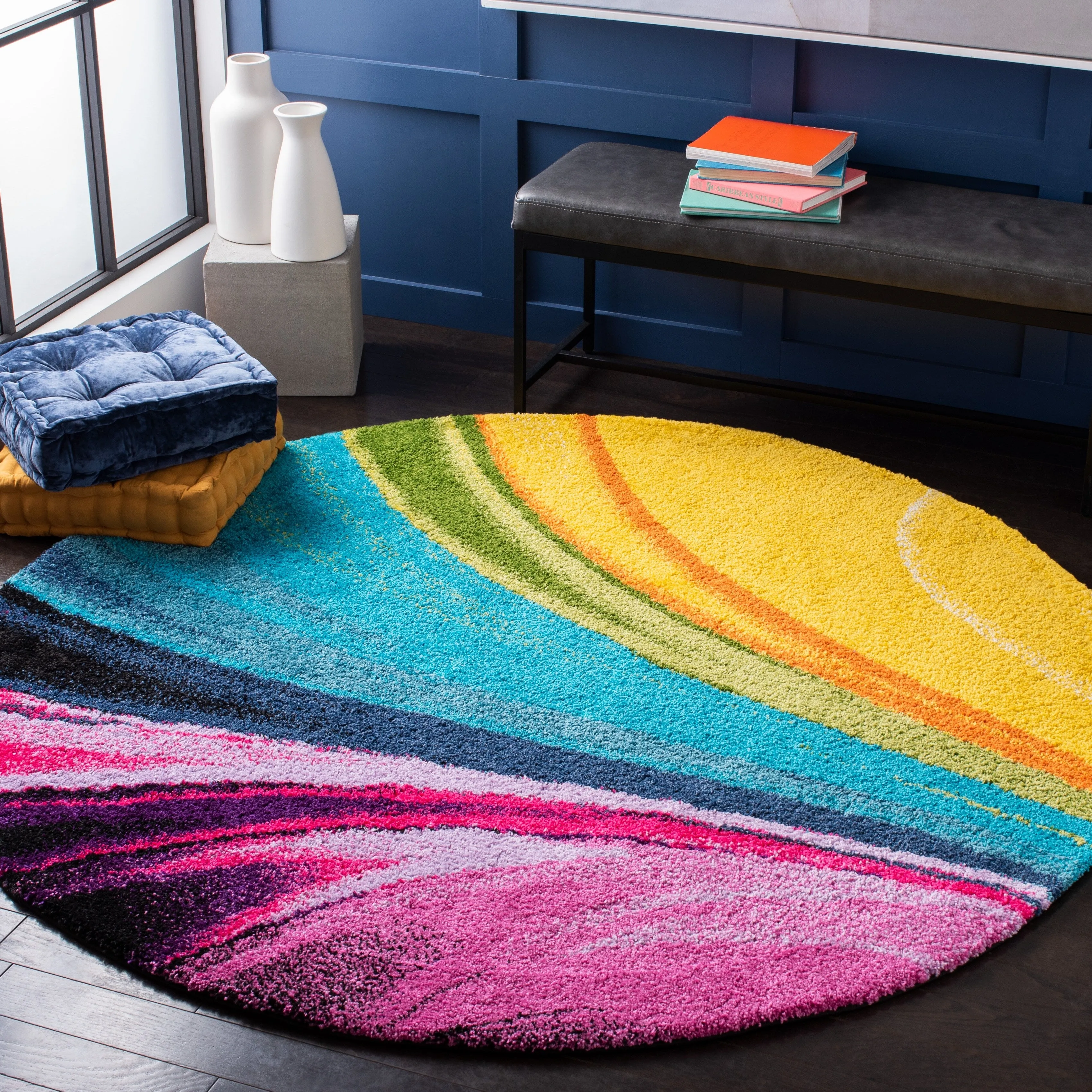 SAFAVIEH. Fiesta Shag Avdie Abstract Rug