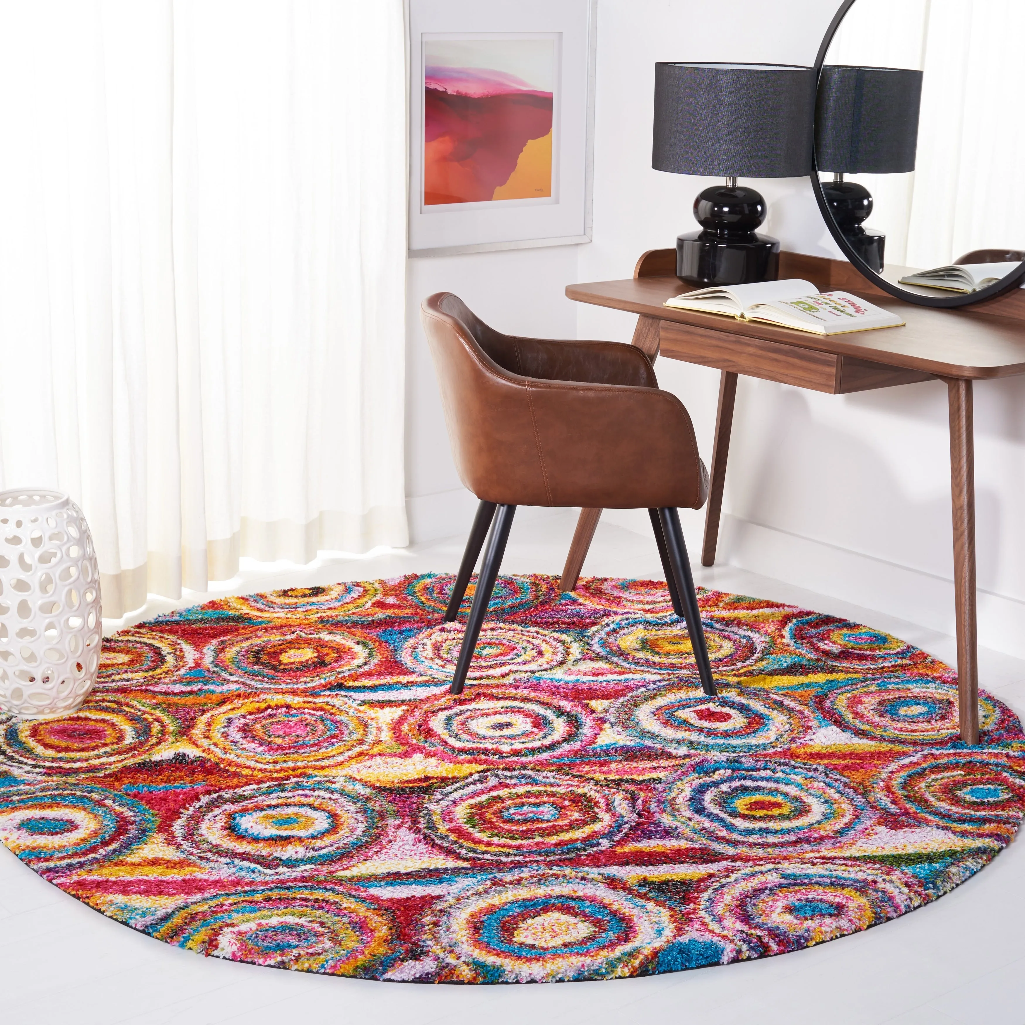 SAFAVIEH. Fiesta Shag Eygerdur Abstract Rug