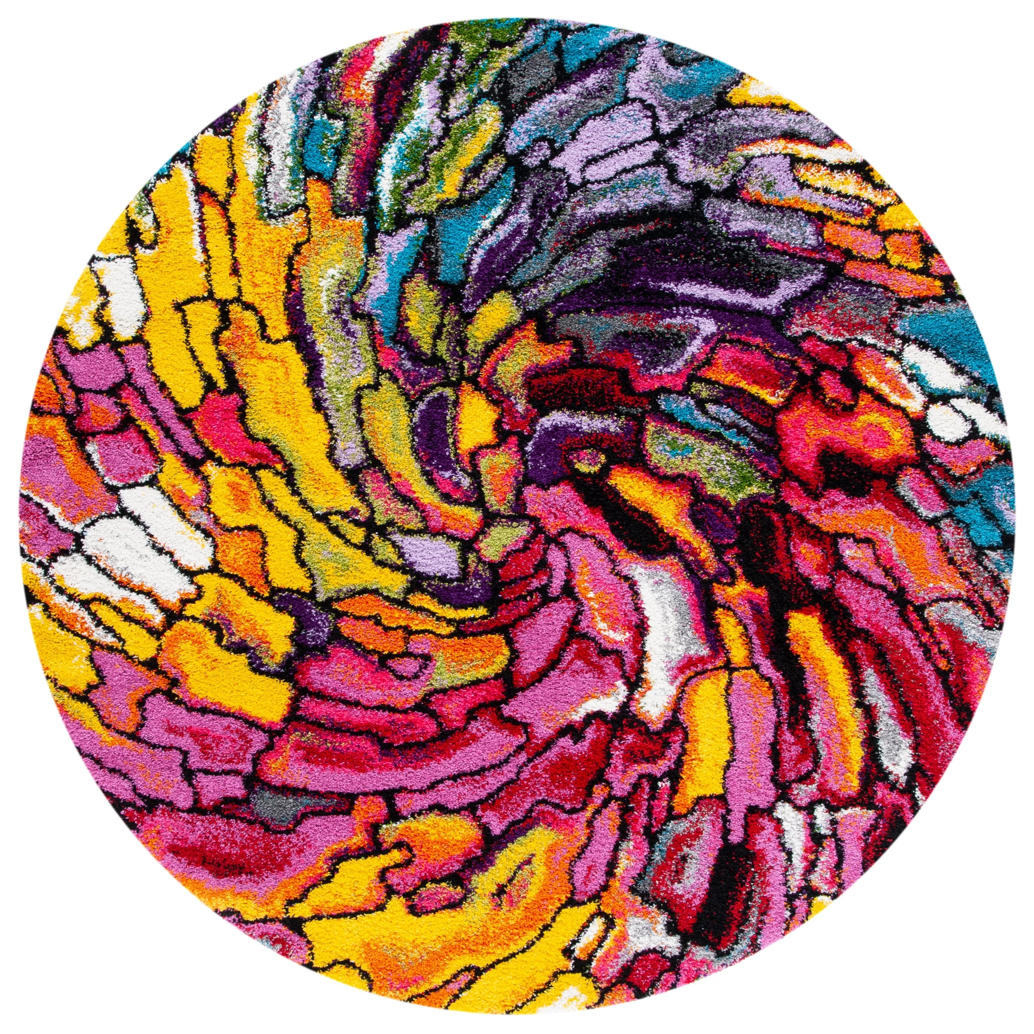 SAFAVIEH Fiesta Shag Victorina Abstract Rainbow Rug