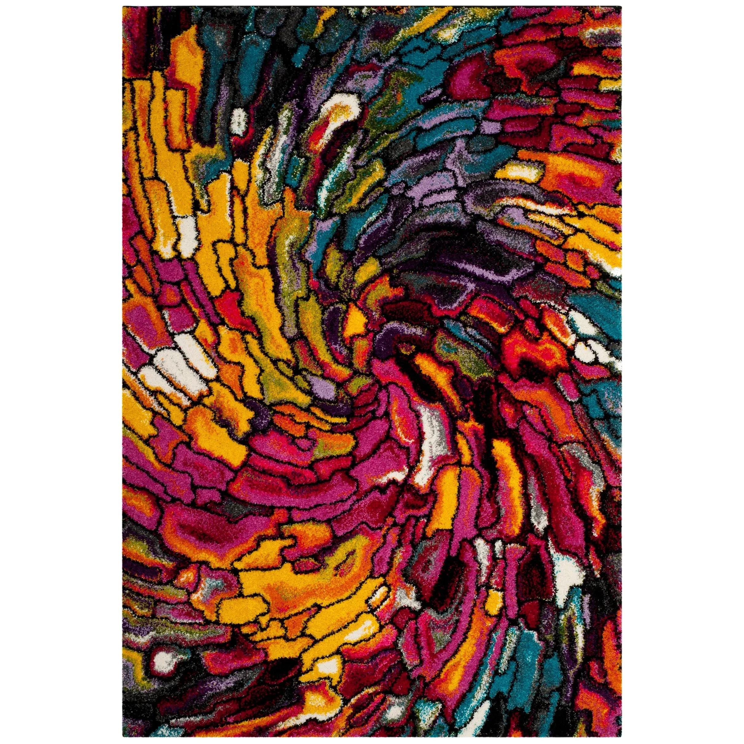 SAFAVIEH Fiesta Shag Victorina Abstract Rainbow Rug
