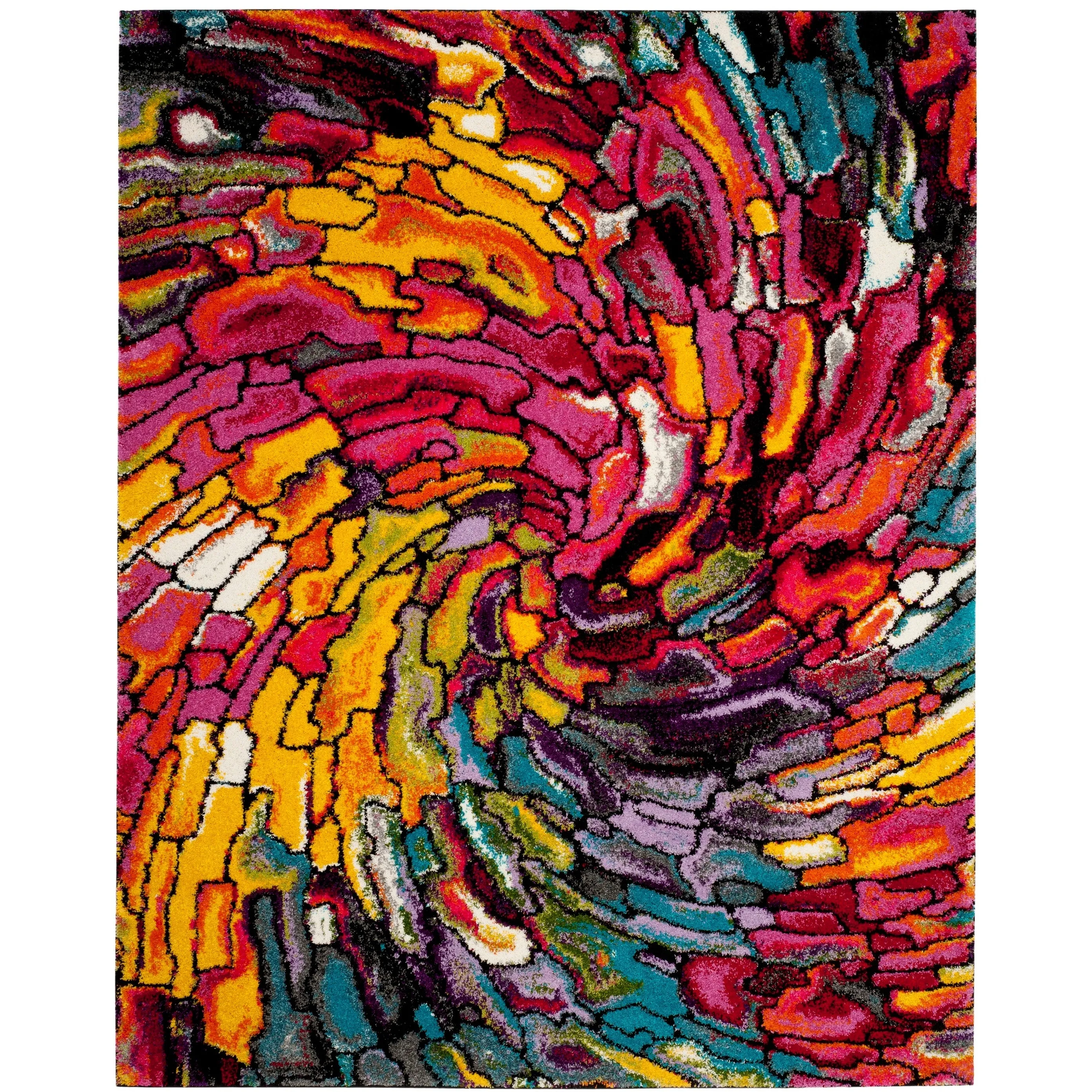 SAFAVIEH Fiesta Shag Victorina Abstract Rainbow Rug