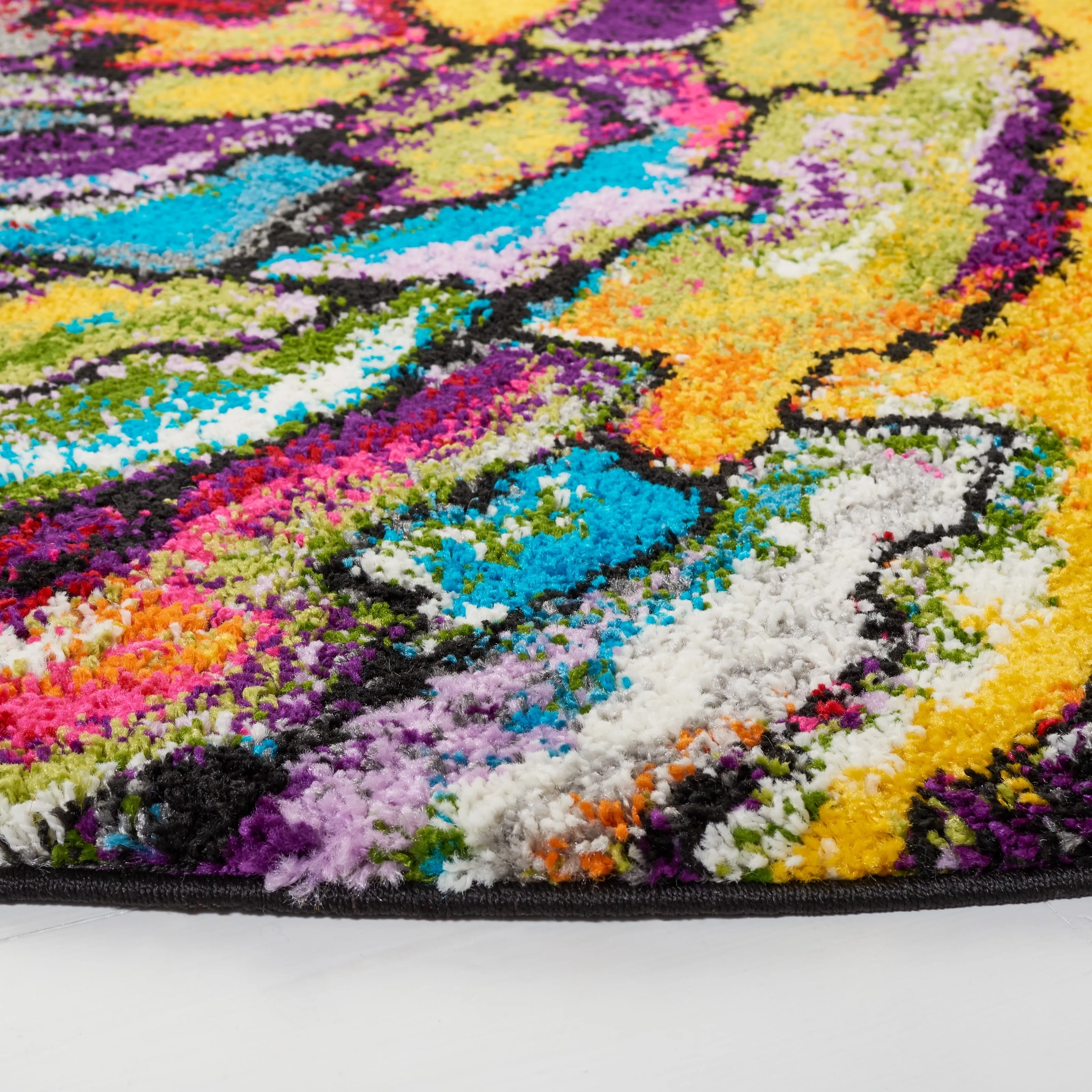 SAFAVIEH Fiesta Shag Victorina Abstract Rainbow Rug