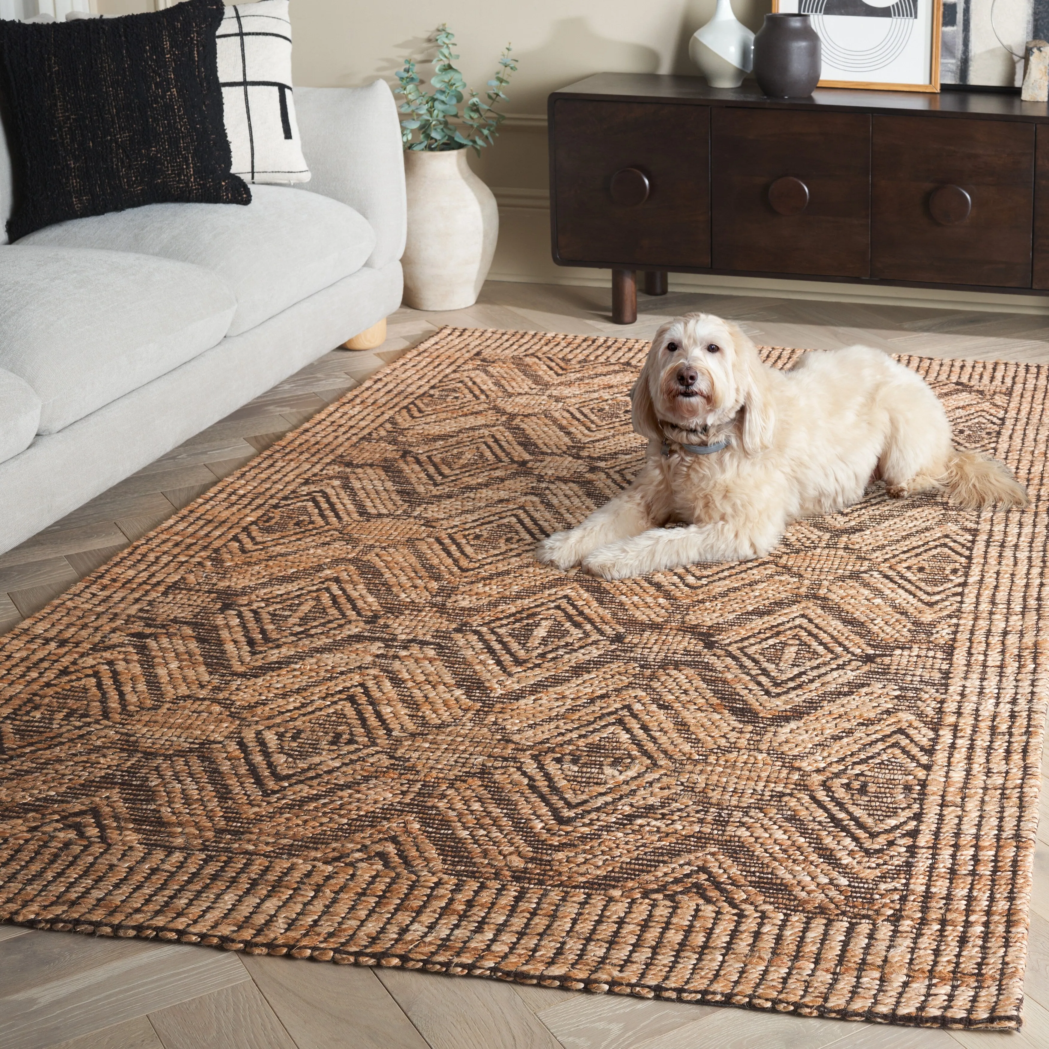 SAFAVIEH Flatweave Natural Katya Fiber Farmhouse Hemp Rug