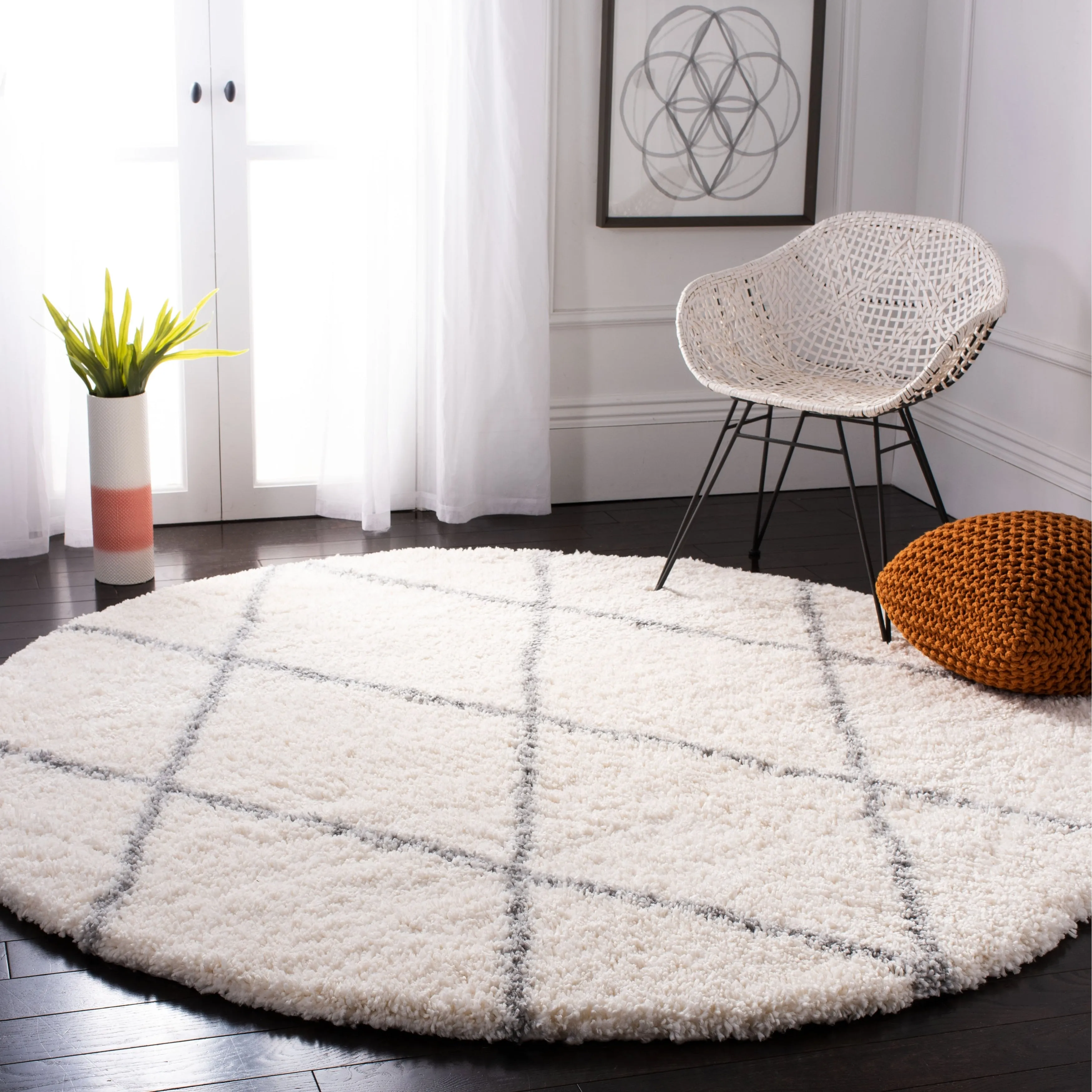 SAFAVIEH Fontana Shag Gurli Trellis 2-inch Thick Rug