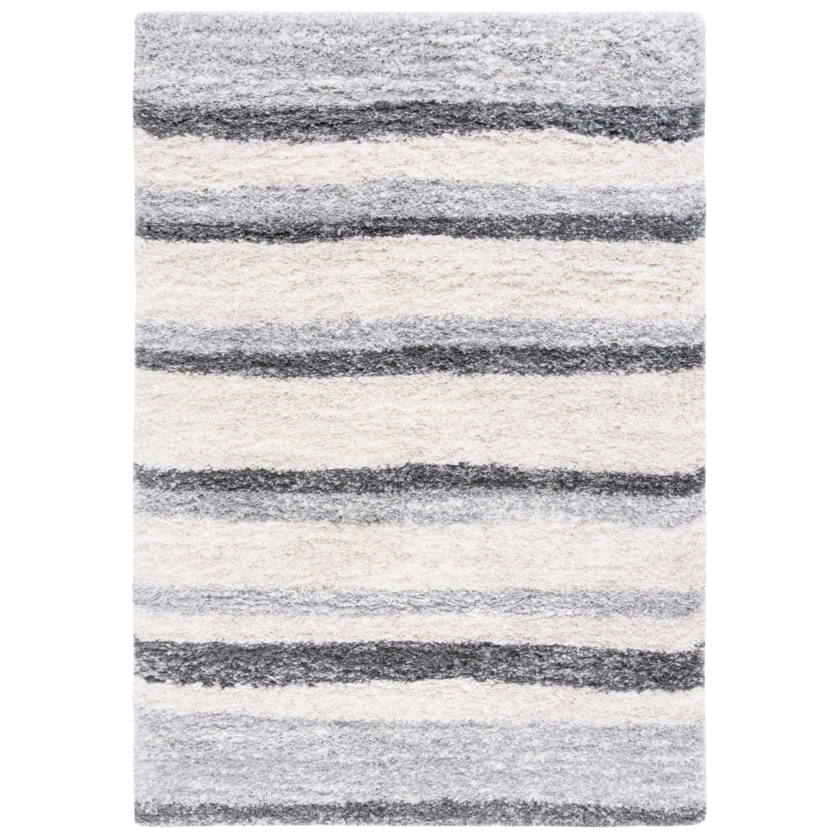 SAFAVIEH Fontana Shag Mariosa Modern Stripe 2-inch Thick Rug