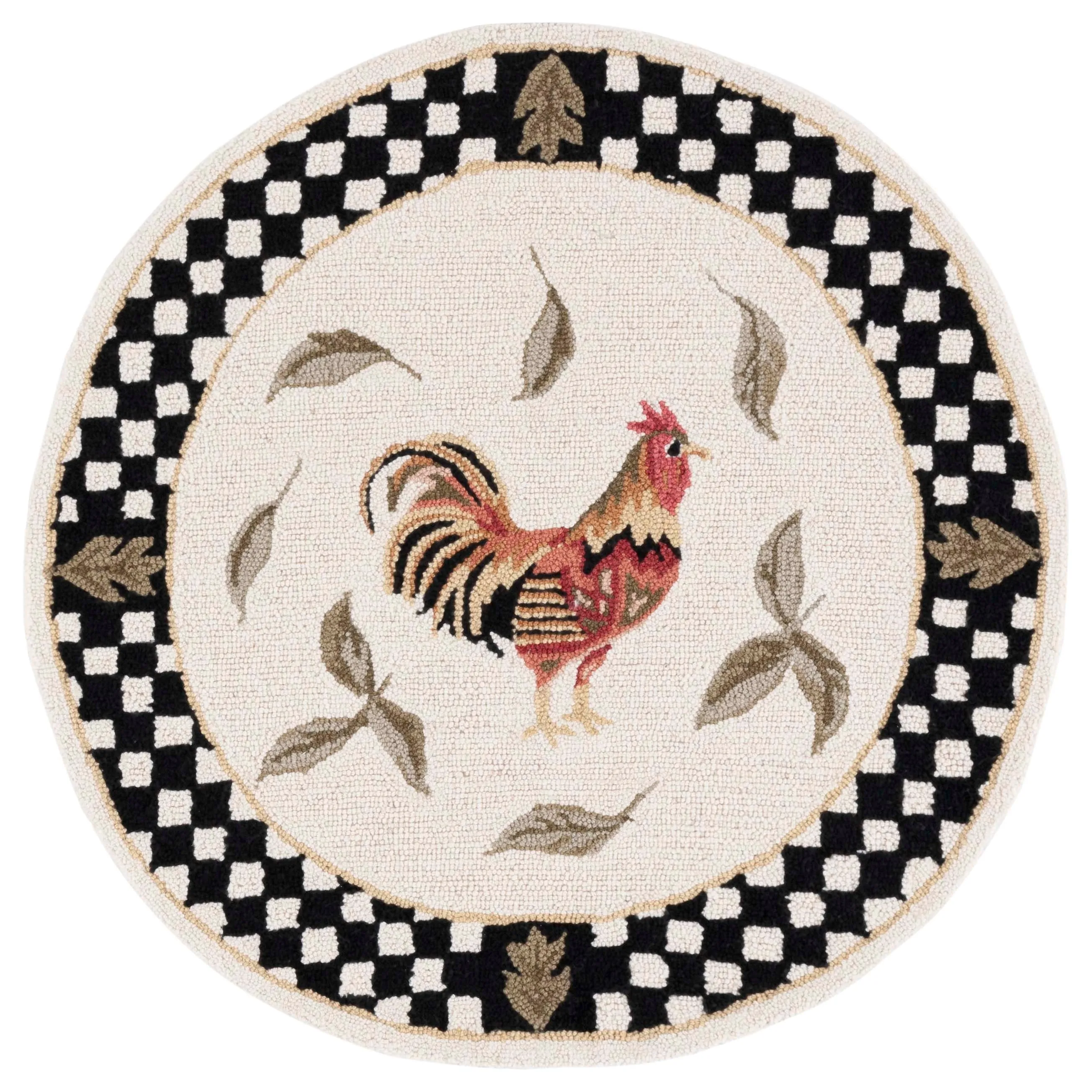 SAFAVIEH Hand-hooked Vintage Poster Rasma Rooster Wool Rug..