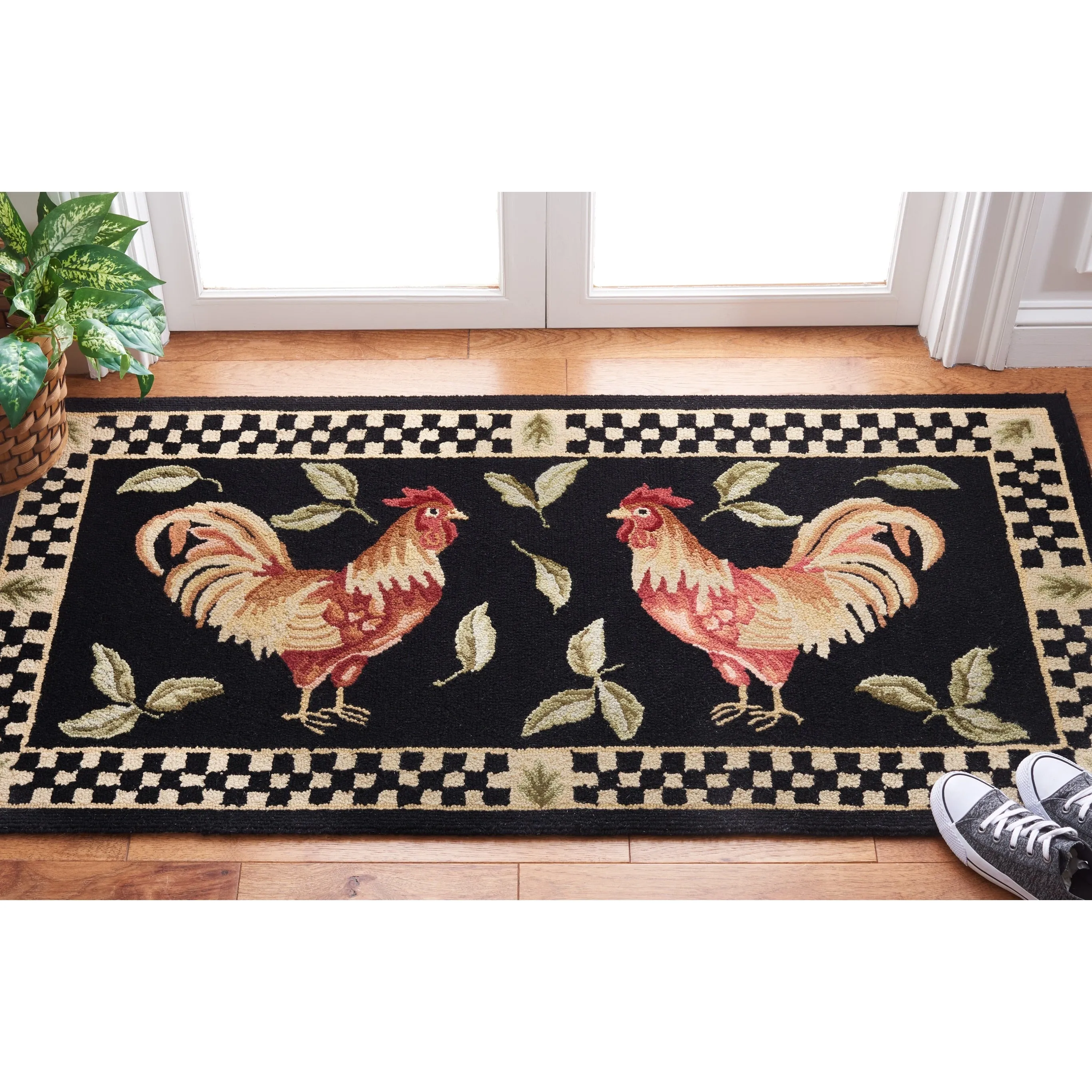 SAFAVIEH Hand-hooked Vintage Poster Rasma Rooster Wool Rug..