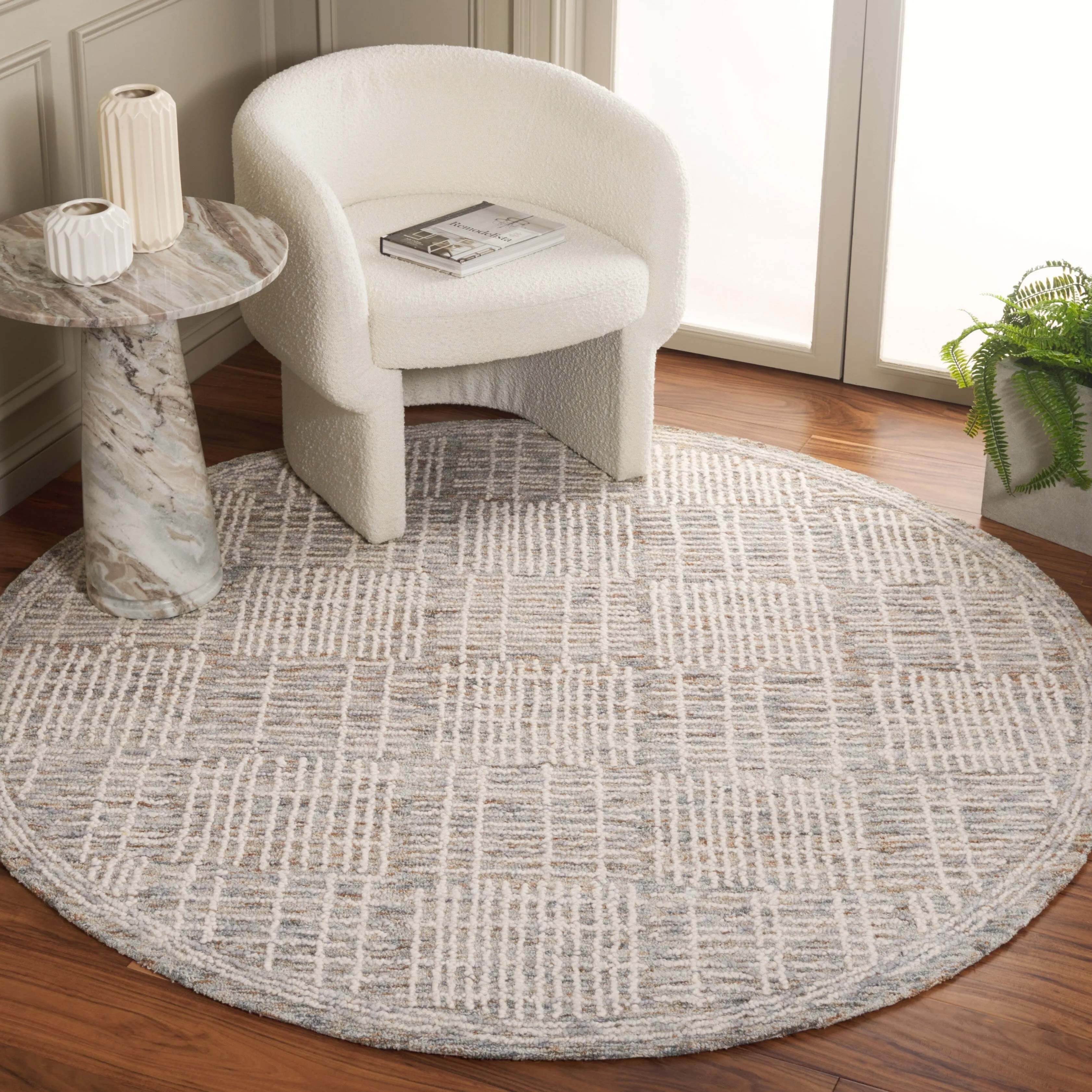 SAFAVIEH Handmade Abstract Anoek Checkered Wool Rug