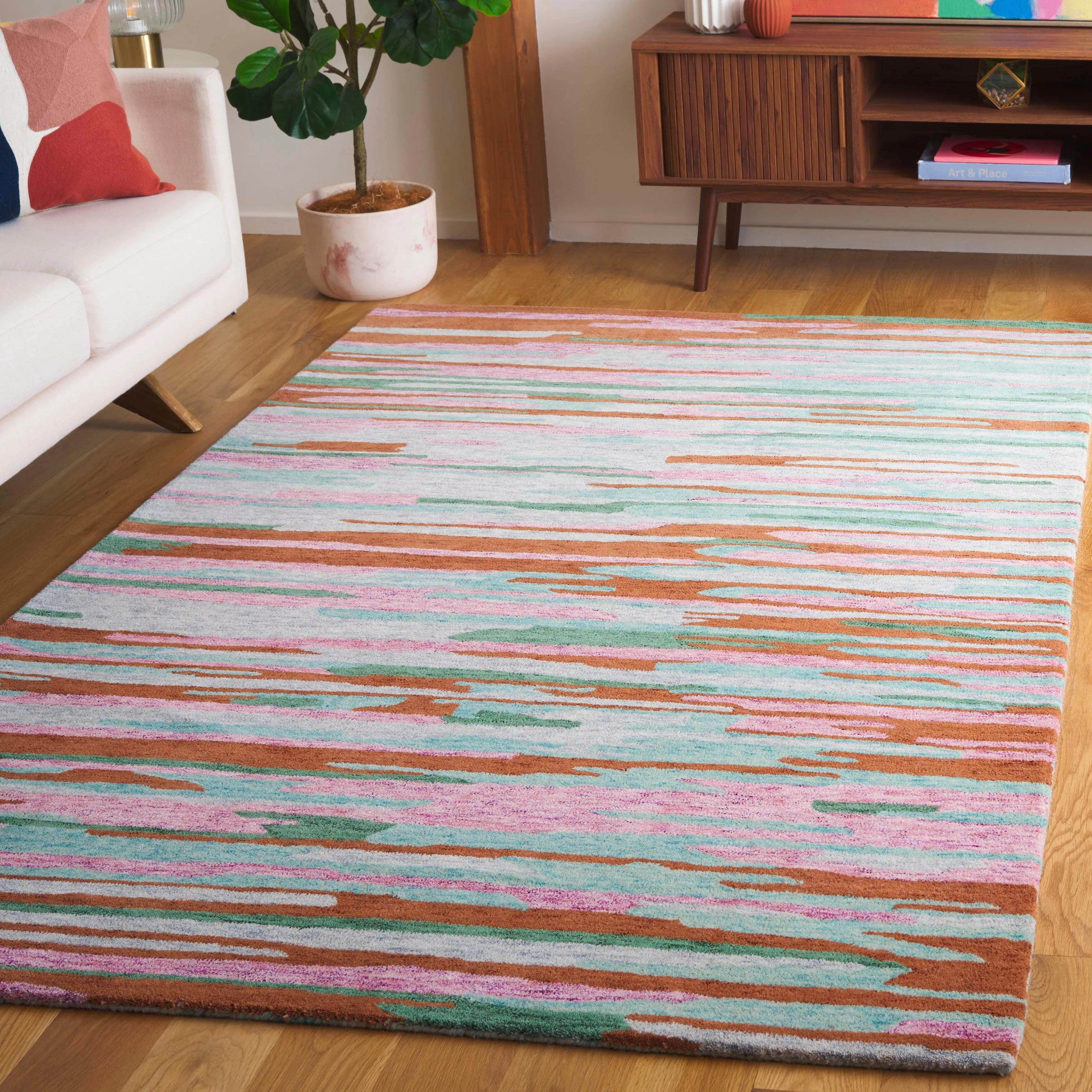 SAFAVIEH Handmade Bellagio Camelia Contemporary Wool Rug