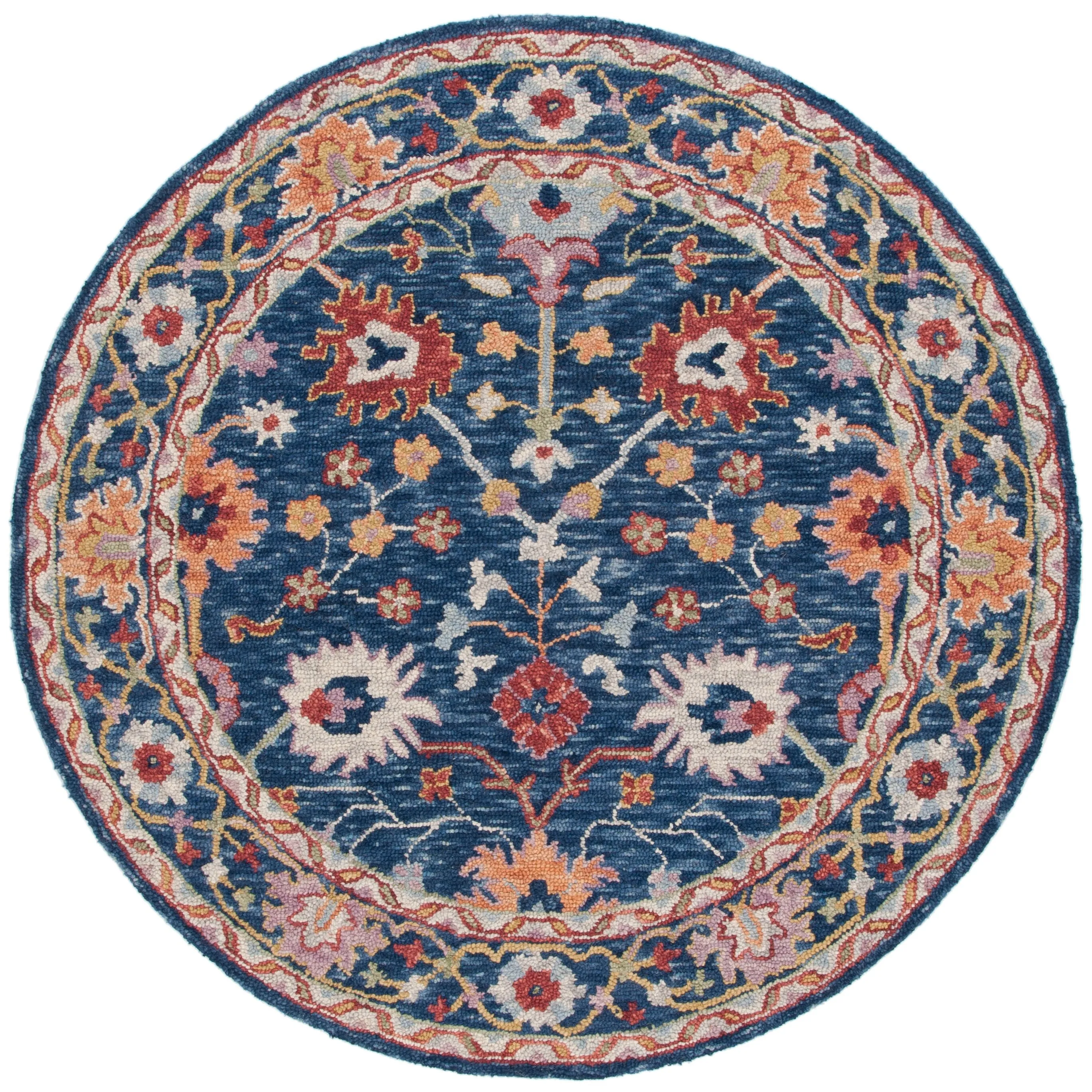 SAFAVIEH Handmade Blossom Elettra French Country Wool Rug