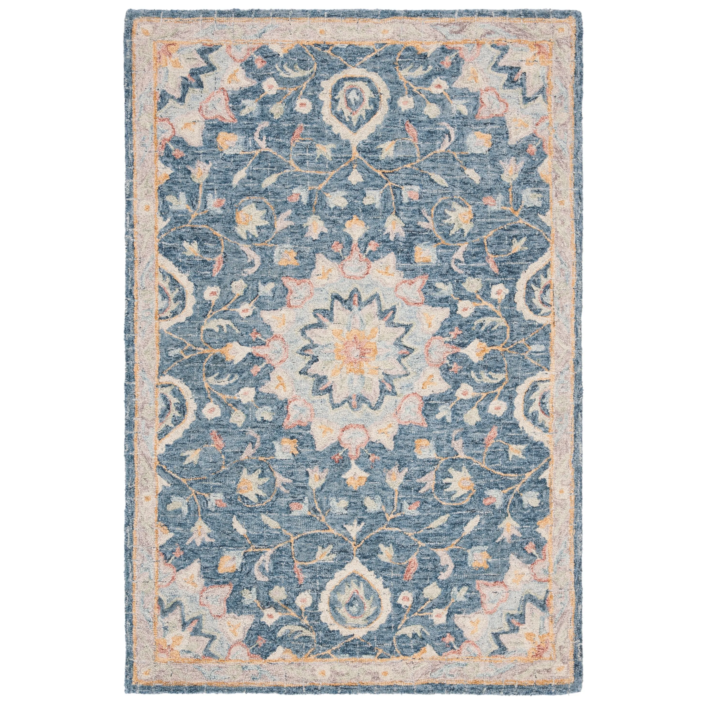 SAFAVIEH Handmade Blossom Gliceria Modern Floral Wool Rug