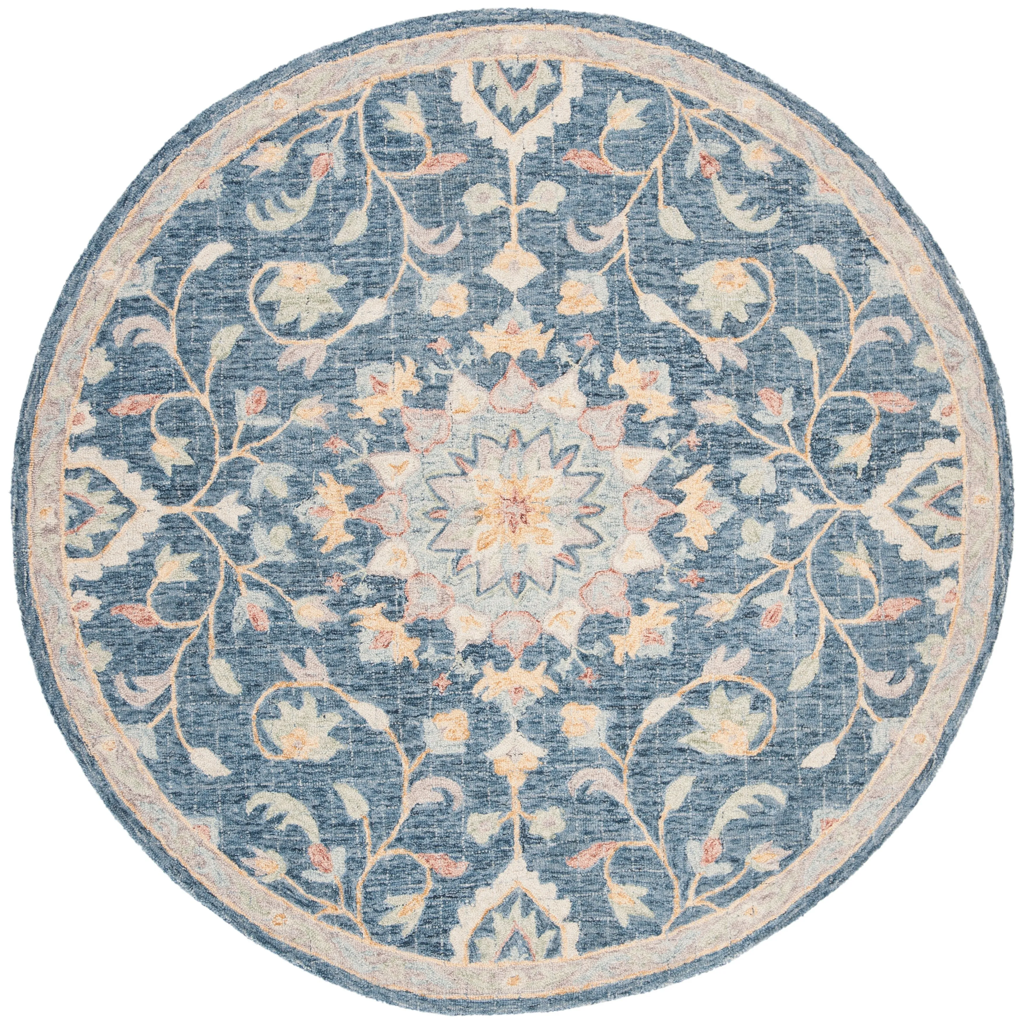 SAFAVIEH Handmade Blossom Gliceria Modern Floral Wool Rug
