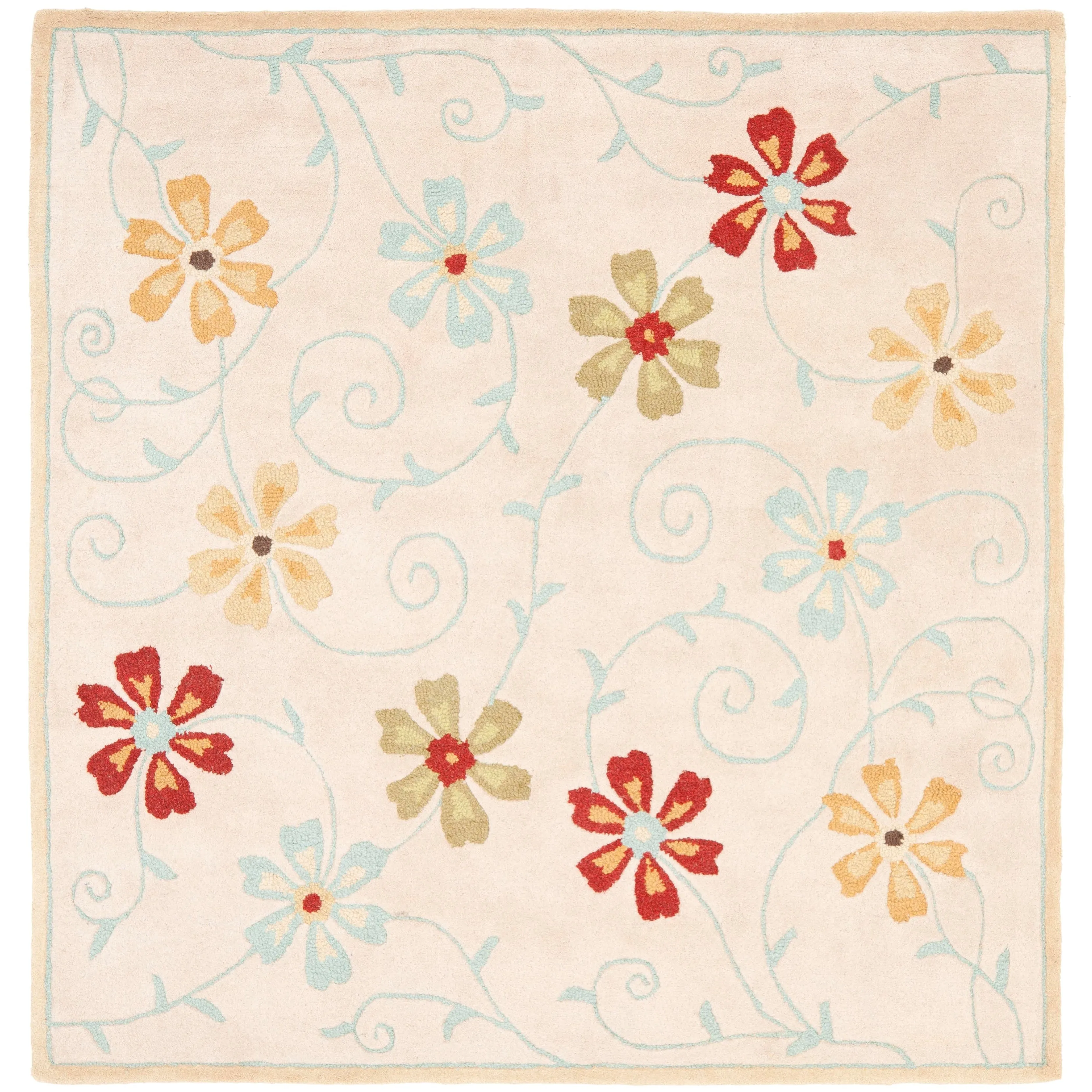 SAFAVIEH Handmade Blossom Jayasri Modern Floral Wool Rug