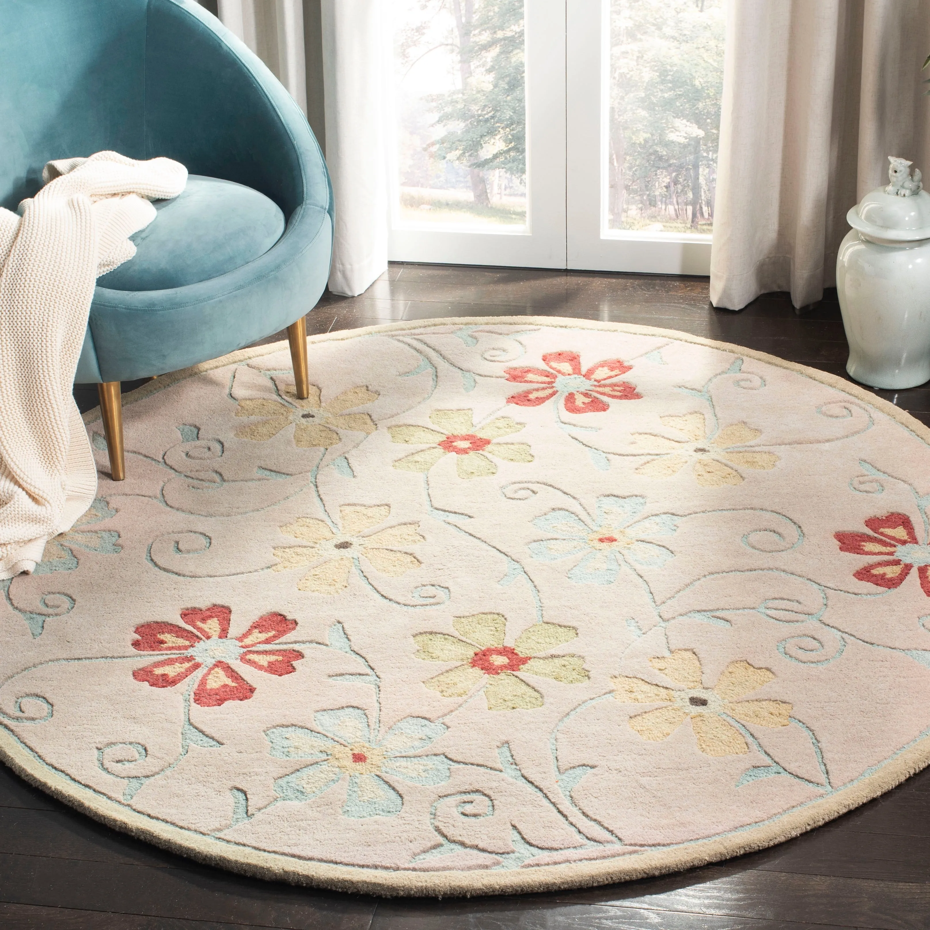 SAFAVIEH Handmade Blossom Jayasri Modern Floral Wool Rug
